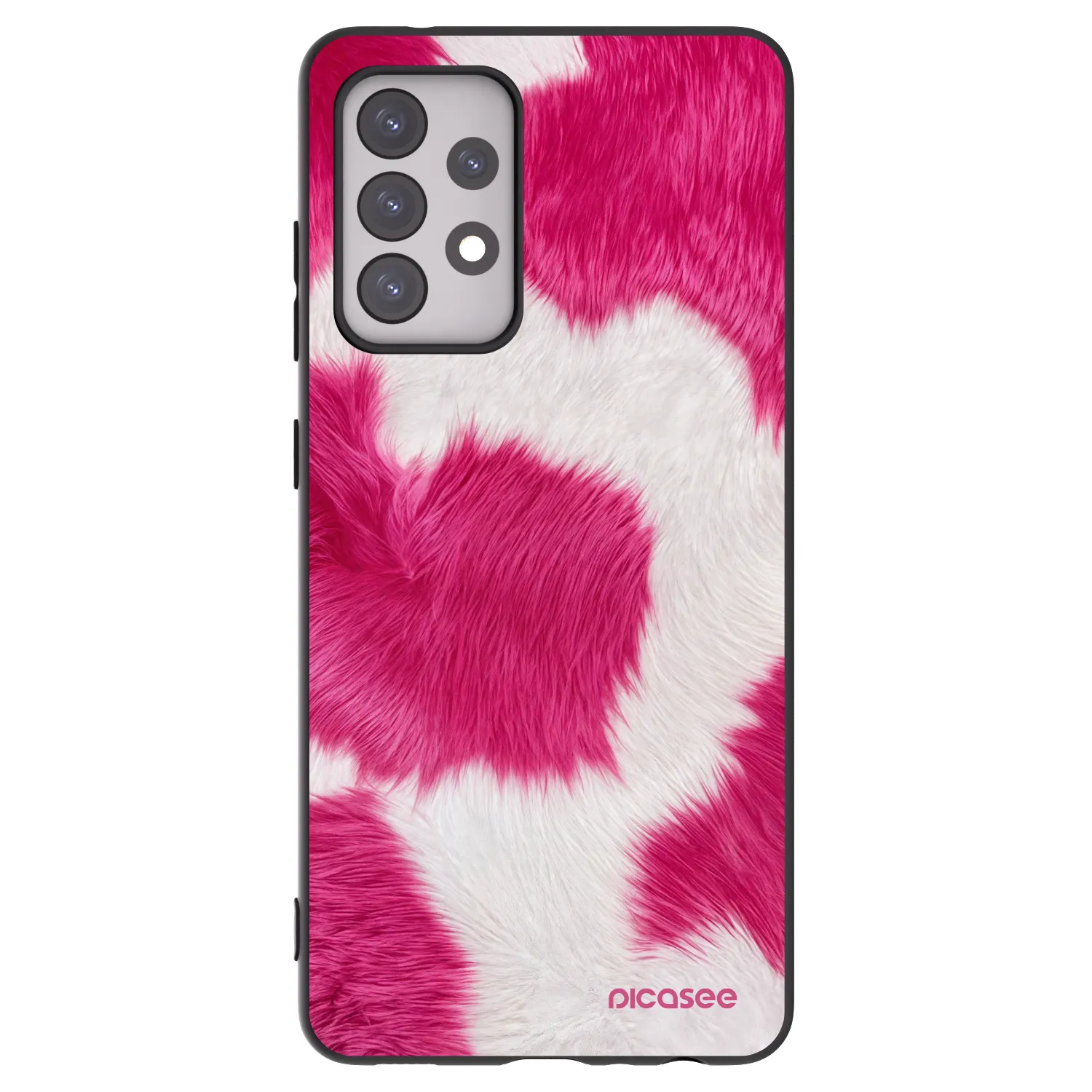 Picasee silikonowe czarne etui na Samsung Galaxy A52 5G A525F - Pink Moo