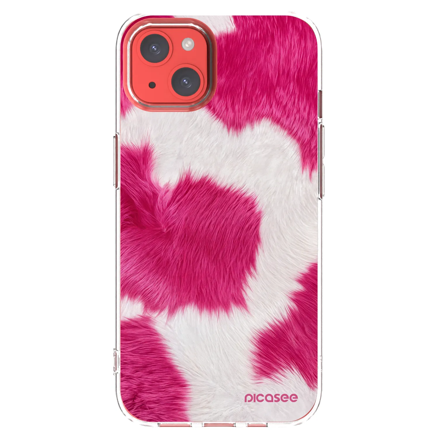 Picasee silikonowe przeźroczyste etui na Apple iPhone 13 - Pink Moo
