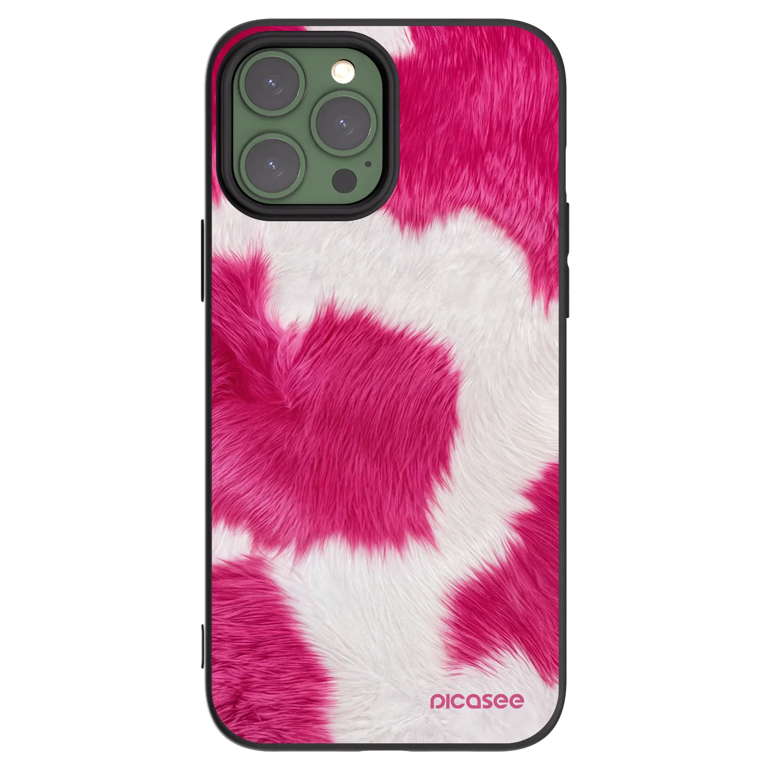 Picasee silikonowe czarne etui na Apple iPhone 13 Pro Max - Pink Moo