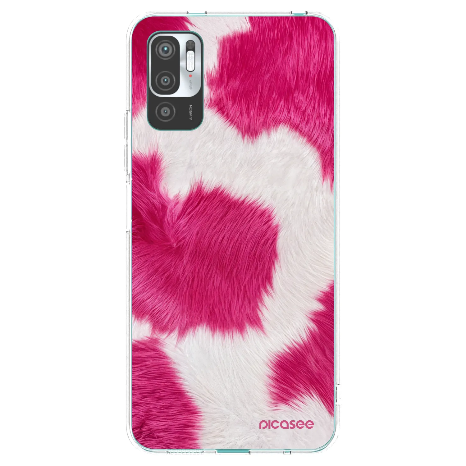 Picasee silikonowe przeźroczyste etui na Xiaomi Redmi Note 10 5G - Pink Moo