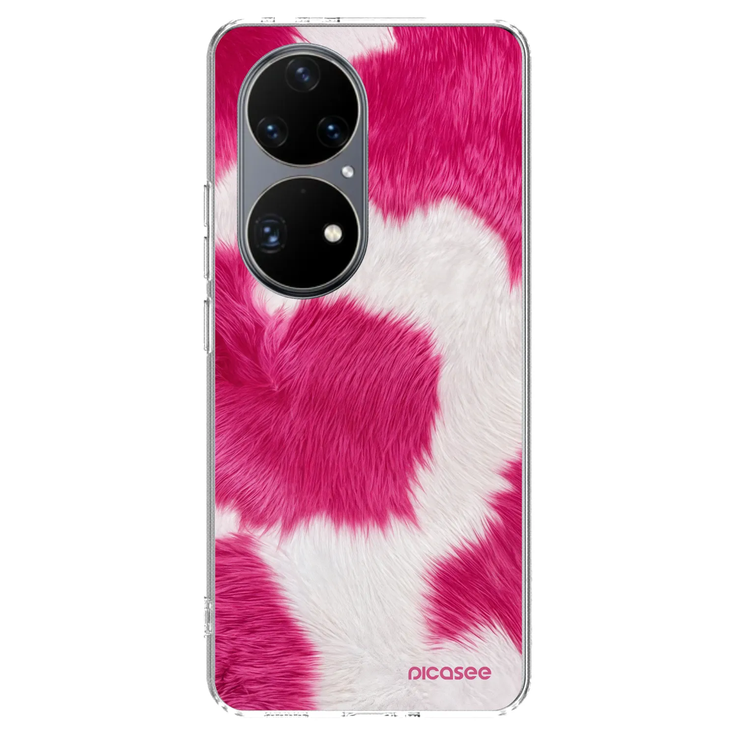 Picasee silikonowe przeźroczyste etui na Huawei P50 - Pink Moo