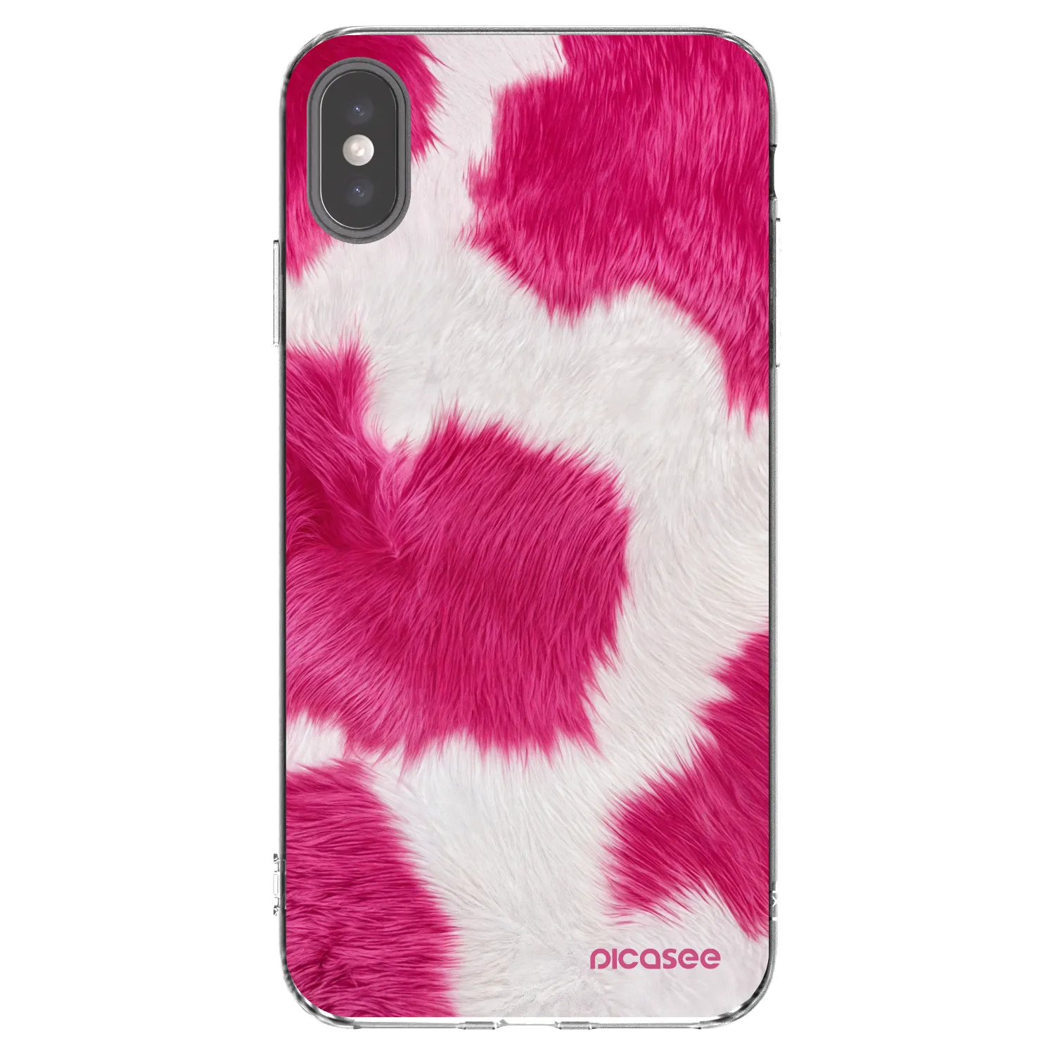 Picasee silikonowe przeźroczyste etui na Apple iPhone XS Max - Pink Moo