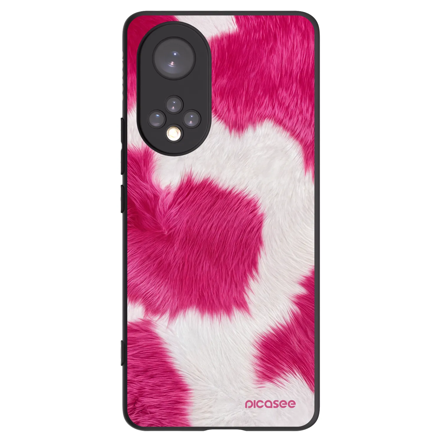 Picasee silikonowe czarne etui na Honor 50 5G - Pink Moo