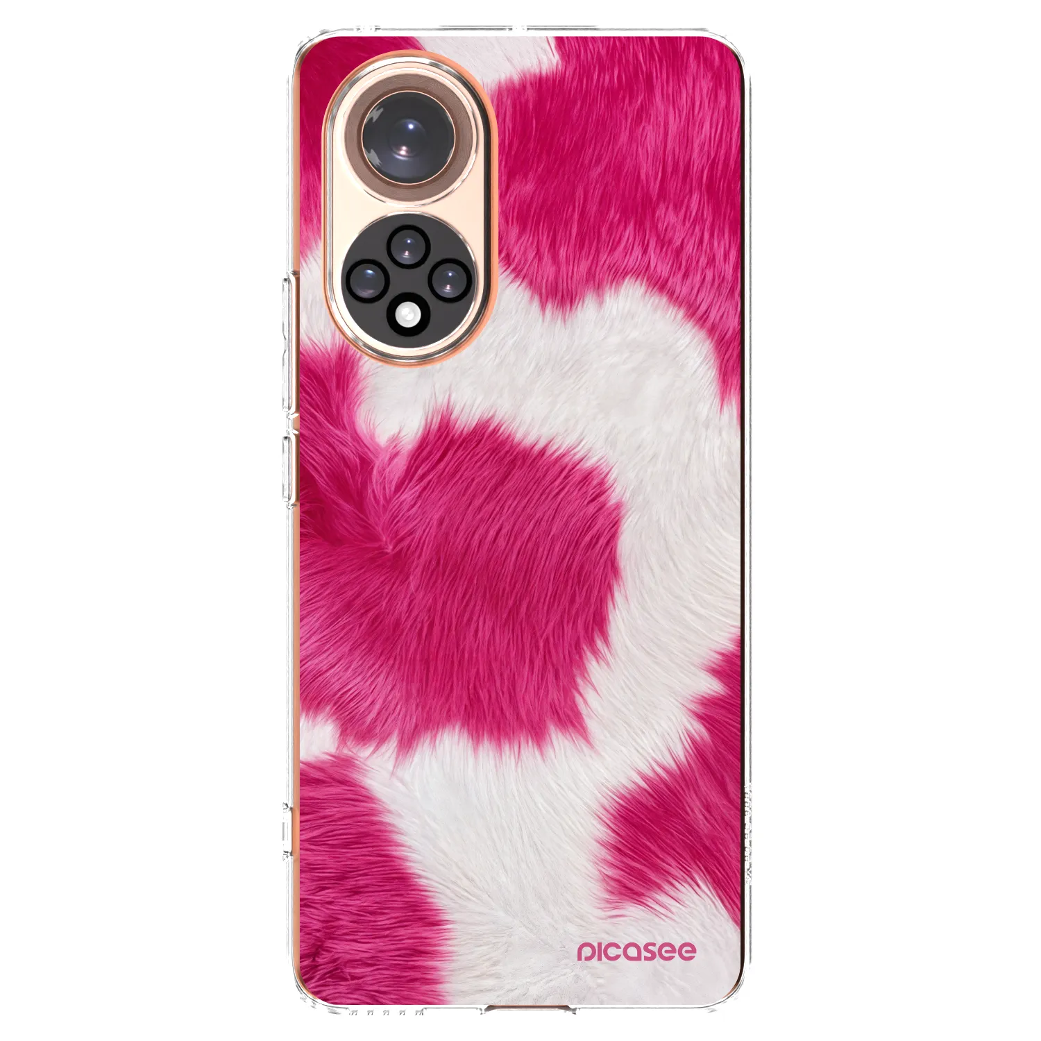 Picasee silikonowe przeźroczyste etui na Honor 50 5G - Pink Moo