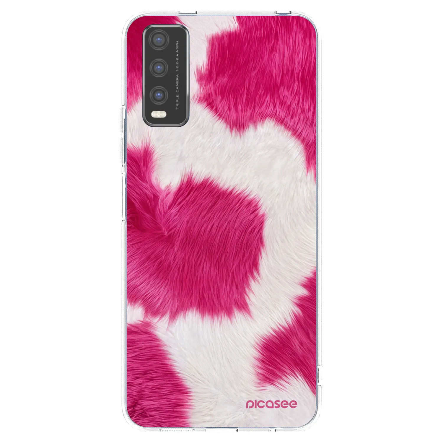 Picasee silikonowe przeźroczyste etui na Vivo Y20s - Pink Moo