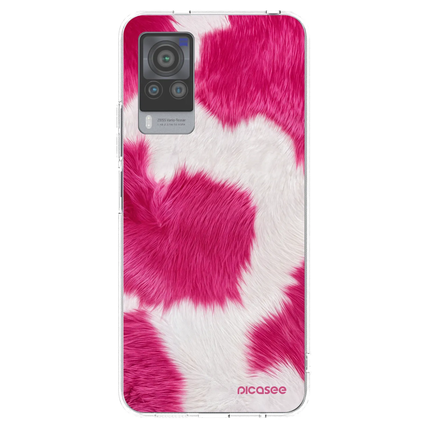 Picasee silikonowe przeźroczyste etui na Vivo X60 Pro 5G - Pink Moo