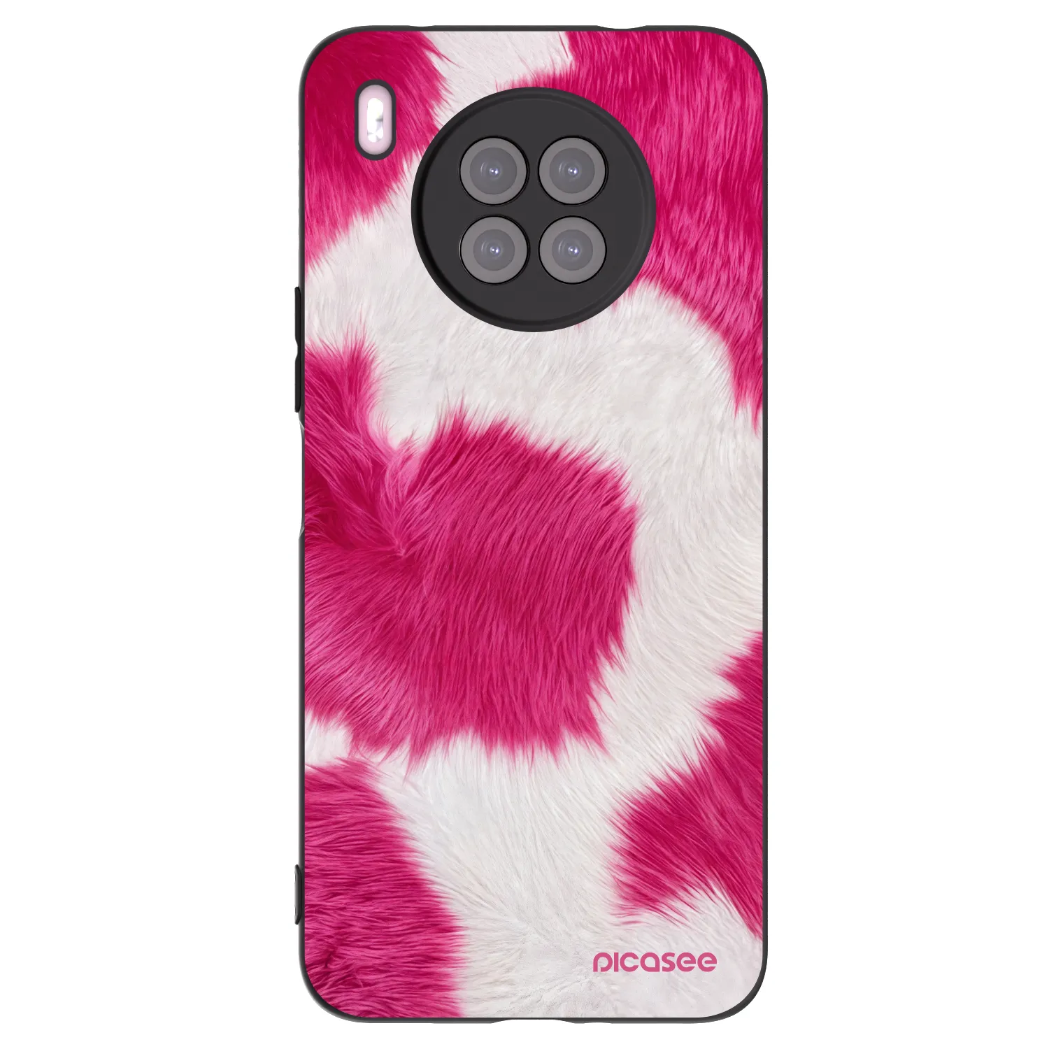 Picasee silikonowe czarne etui na Huawei Nova 8i - Pink Moo