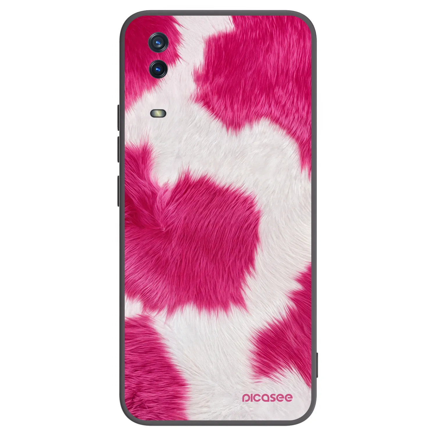 Picasee silikonowe czarne etui na Vivo Y11s - Pink Moo