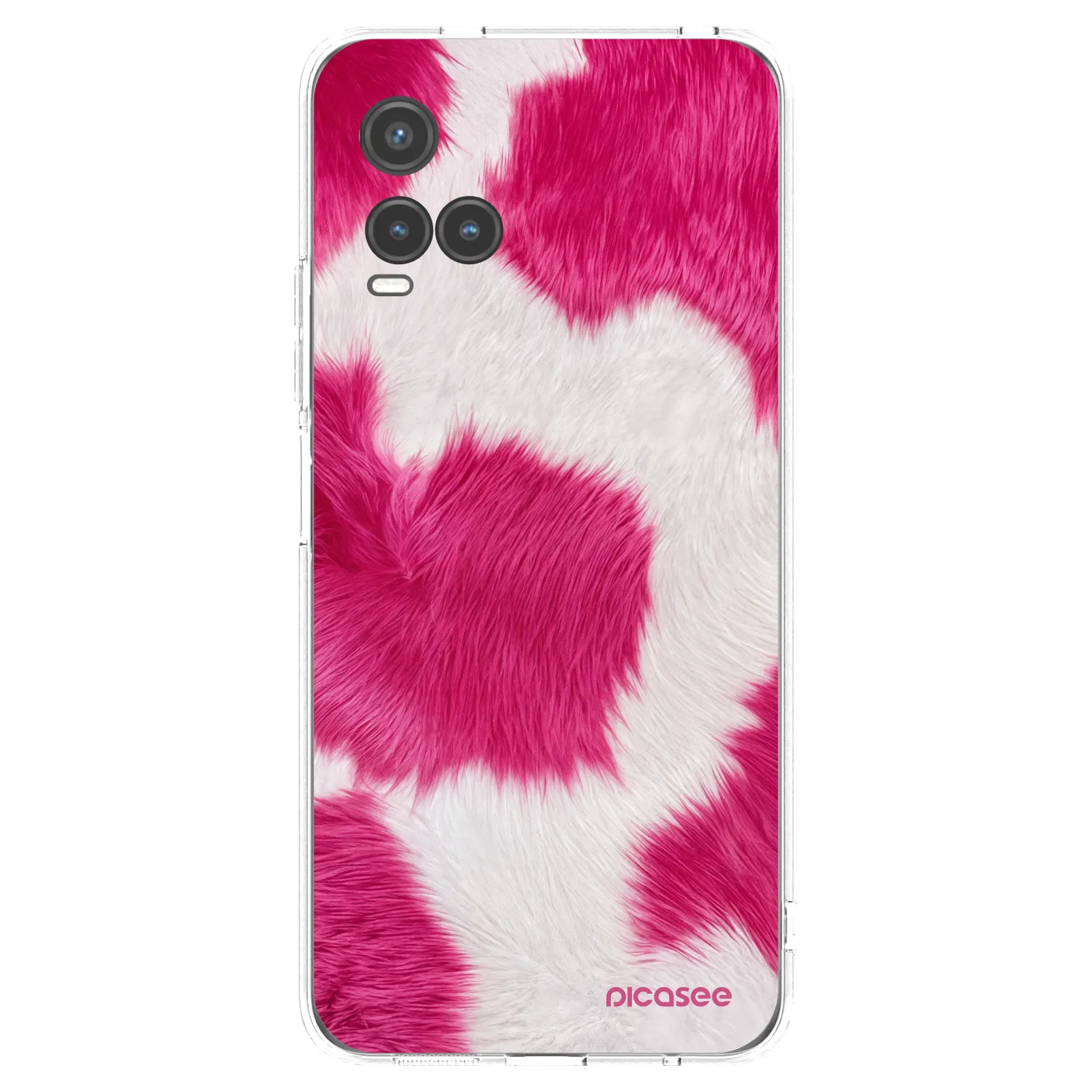 Picasee silikonowe przeźroczyste etui na Vivo Y33s - Pink Moo