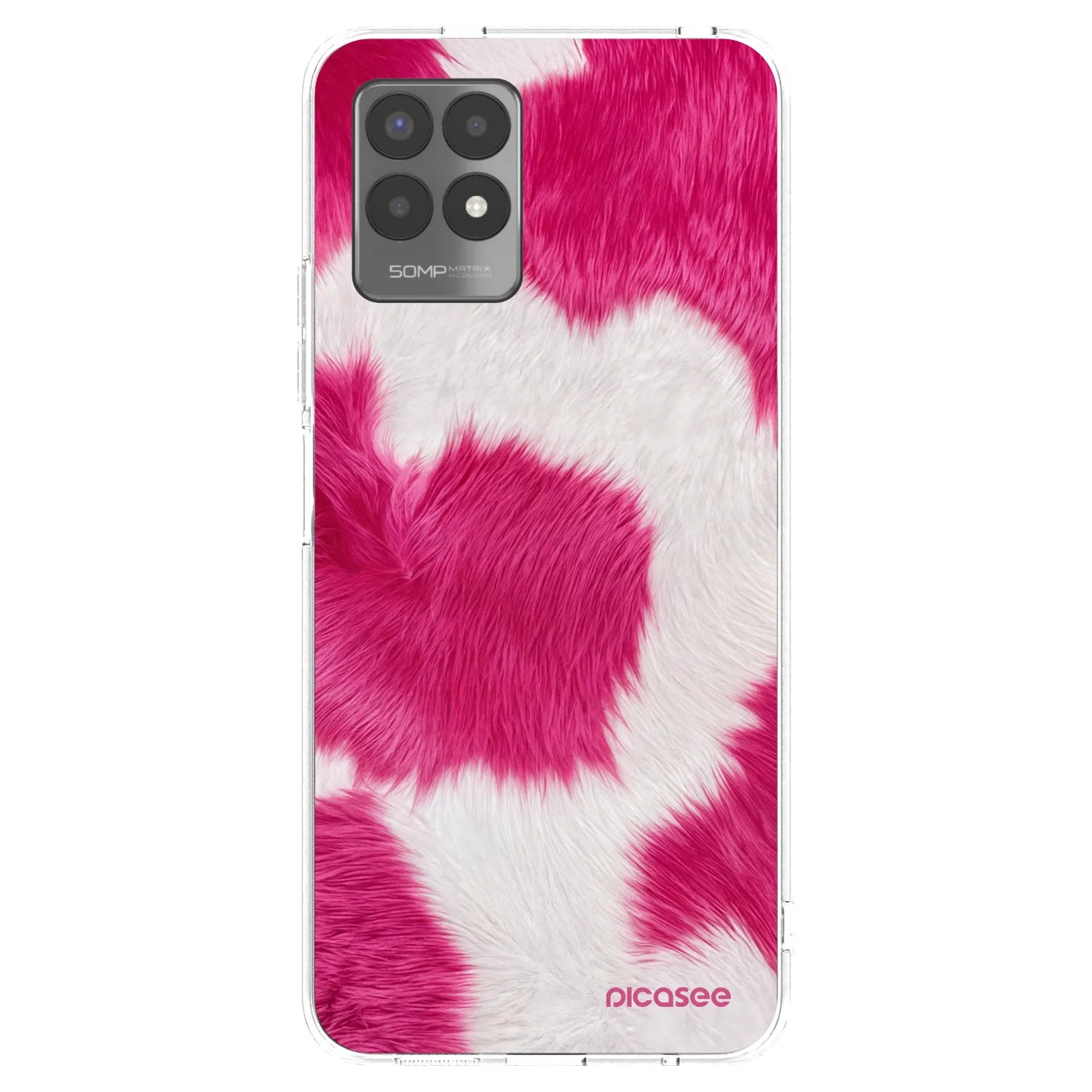 Picasee silikonowe przeźroczyste etui na Realme 8i - Pink Moo