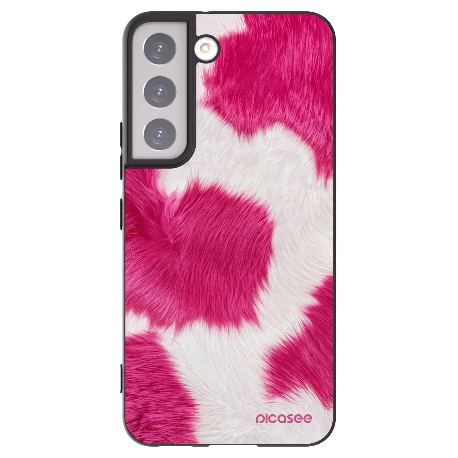 Picasee silikonowe czarne etui na Samsung Galaxy S22 5G - Pink Moo