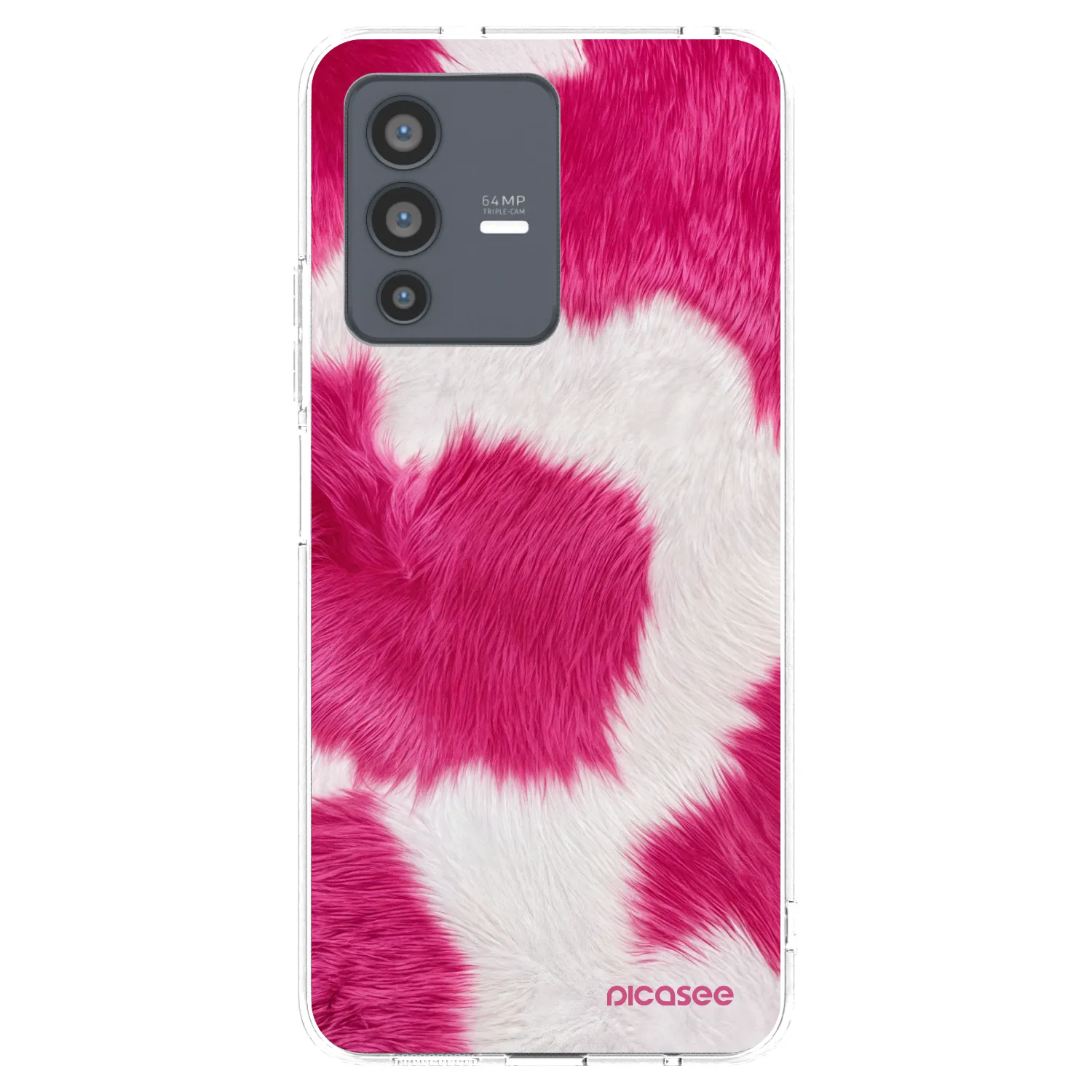 Picasee silikonowe przeźroczyste etui na Vivo V23 5G - Pink Moo