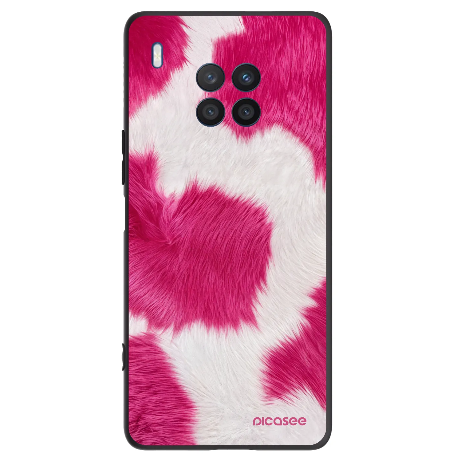 Picasee silikonowe czarne etui na Honor 50 Lite - Pink Moo