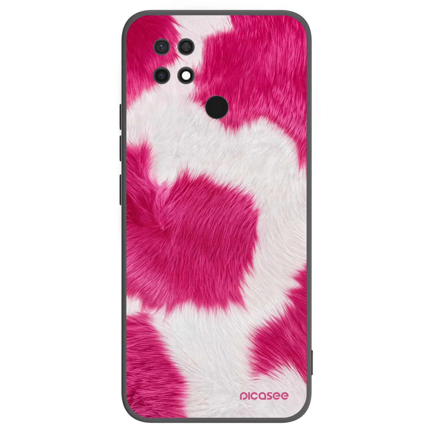 Picasee silikonowe czarne etui na Xiaomi Redmi 10C - Pink Moo