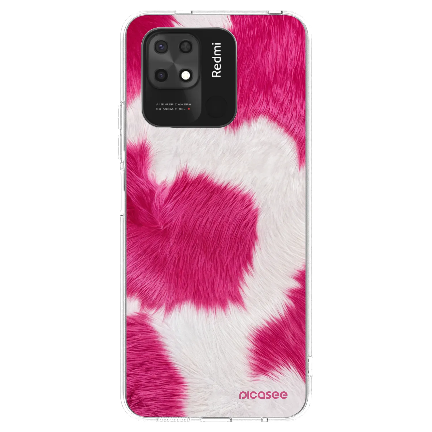 Picasee silikonowe przeźroczyste etui na Xiaomi Redmi 10C - Pink Moo