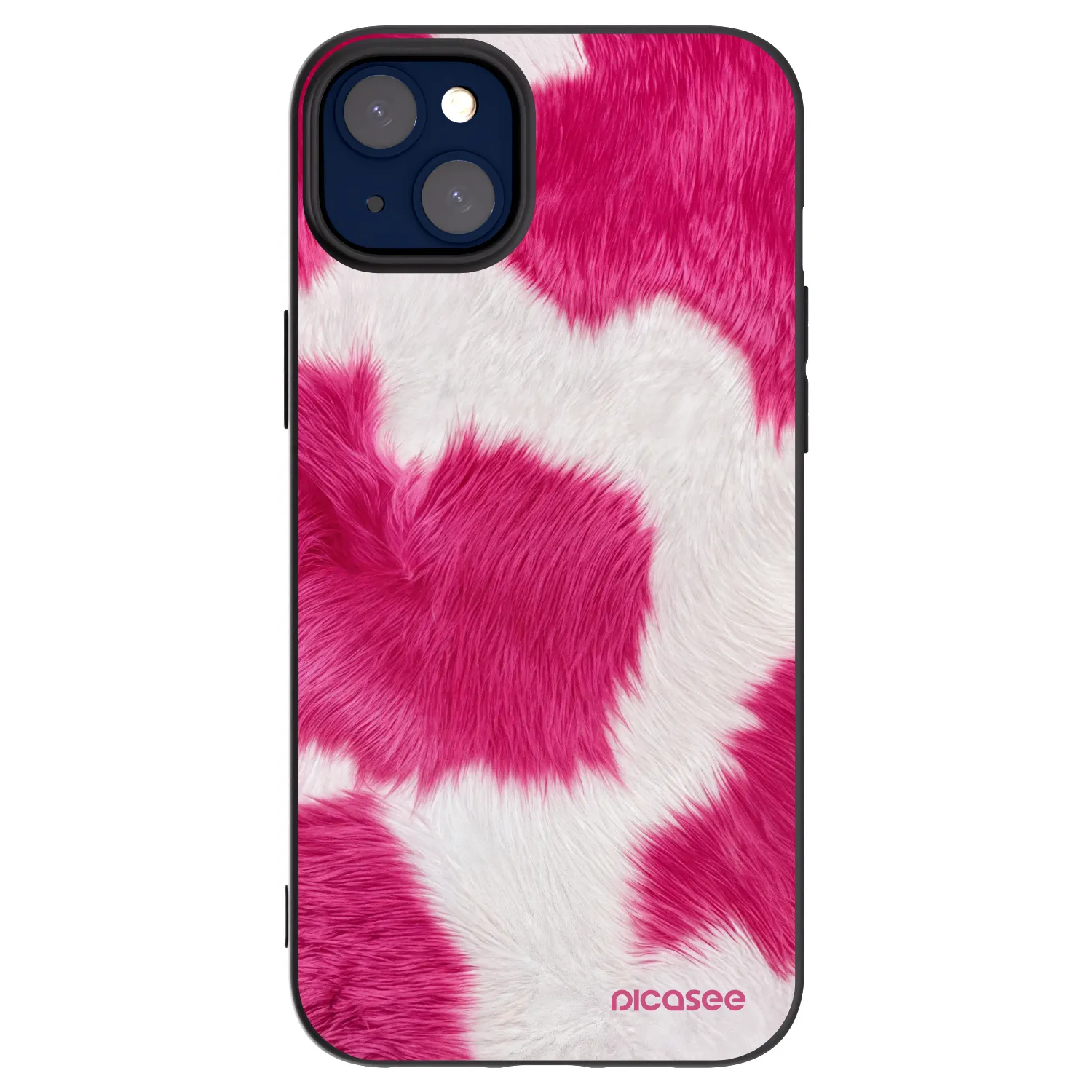 Picasee silikonowe czarne etui na Apple iPhone 14 Plus - Pink Moo