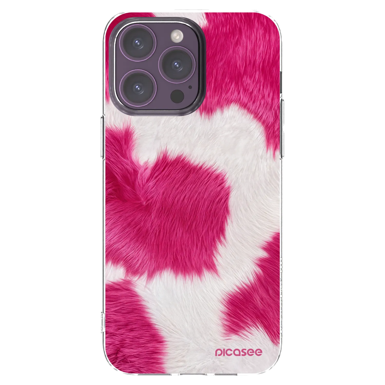 Picasee silikonowe przeźroczyste etui na Apple iPhone 14 Pro Max - Pink Moo