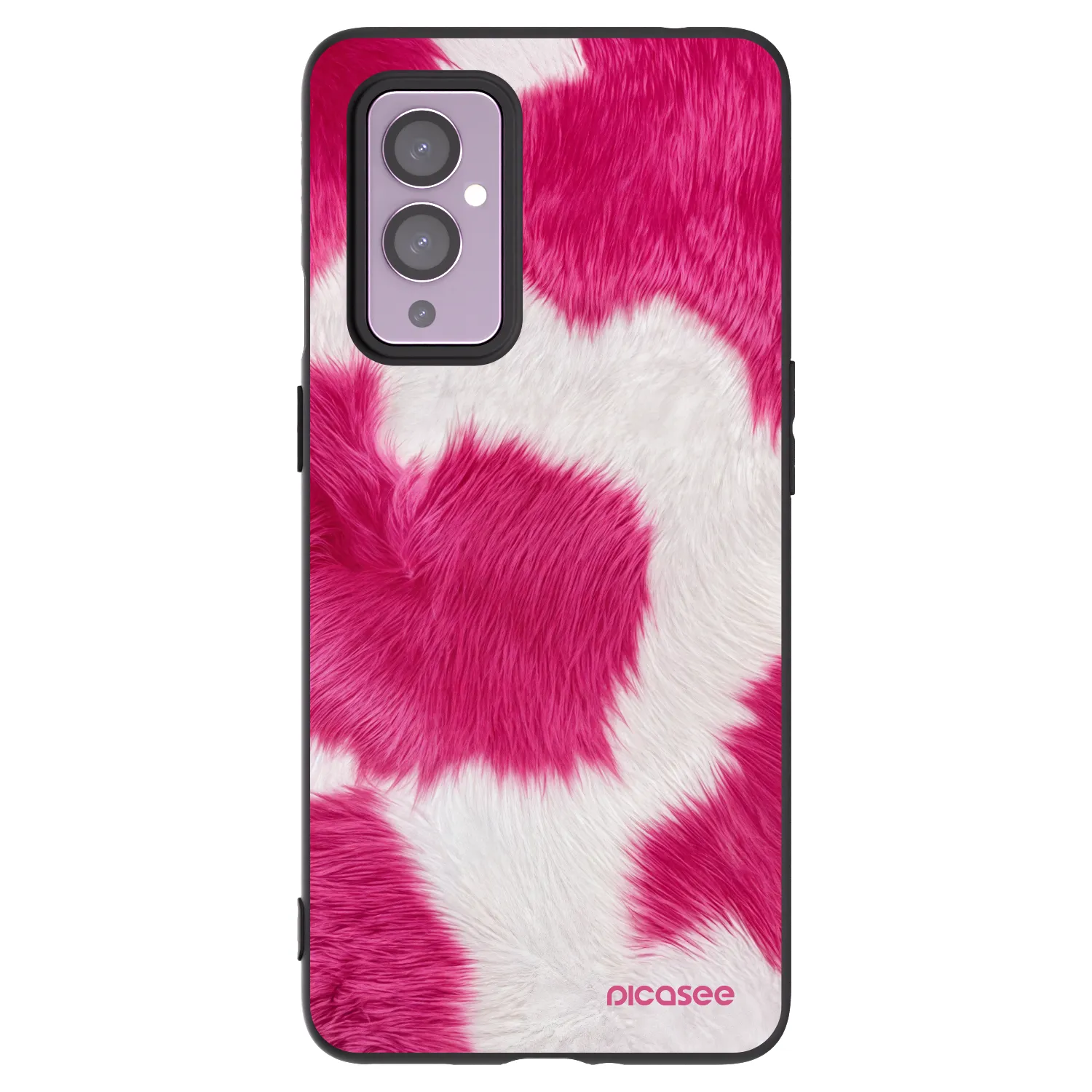 Picasee silikonowe czarne etui na OnePlus 9 - Pink Moo