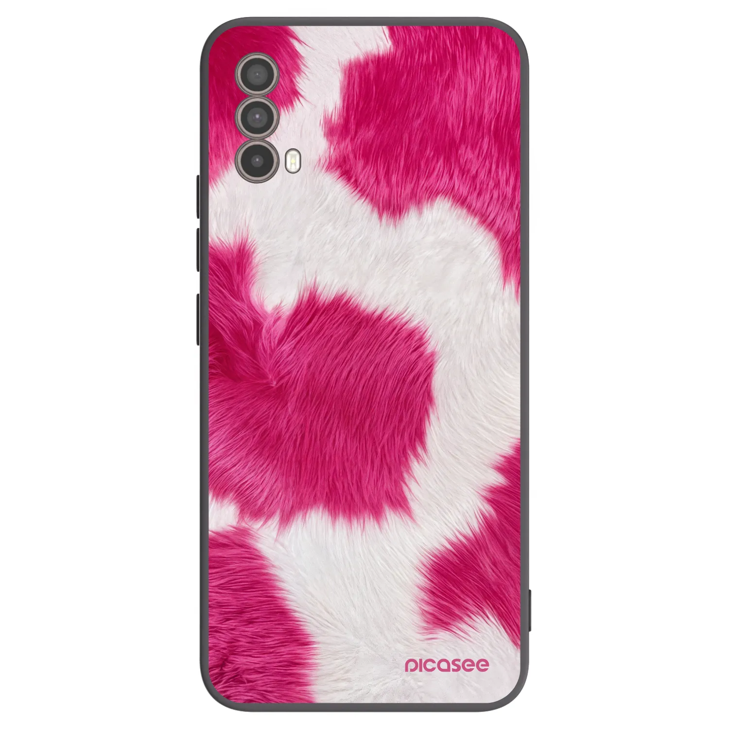 Picasee silikonowe czarne etui na Motorola Moto E40 - Pink Moo