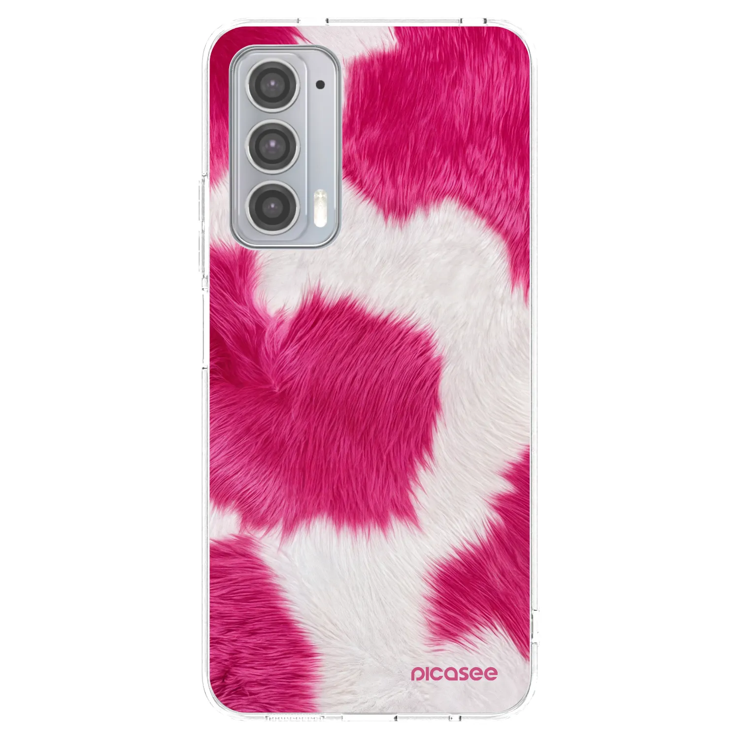 Picasee silikonowe przeźroczyste etui na Motorola Edge 20 - Pink Moo