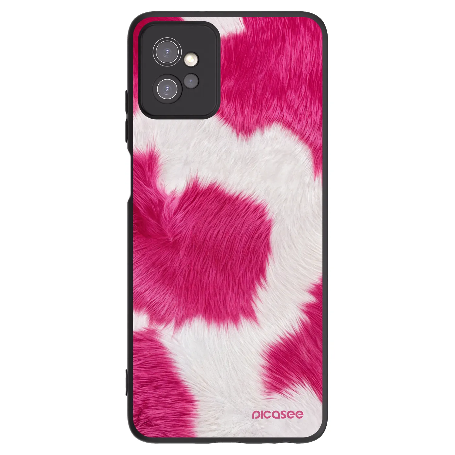 Picasee silikonowe czarne etui na Motorola Moto G32 - Pink Moo