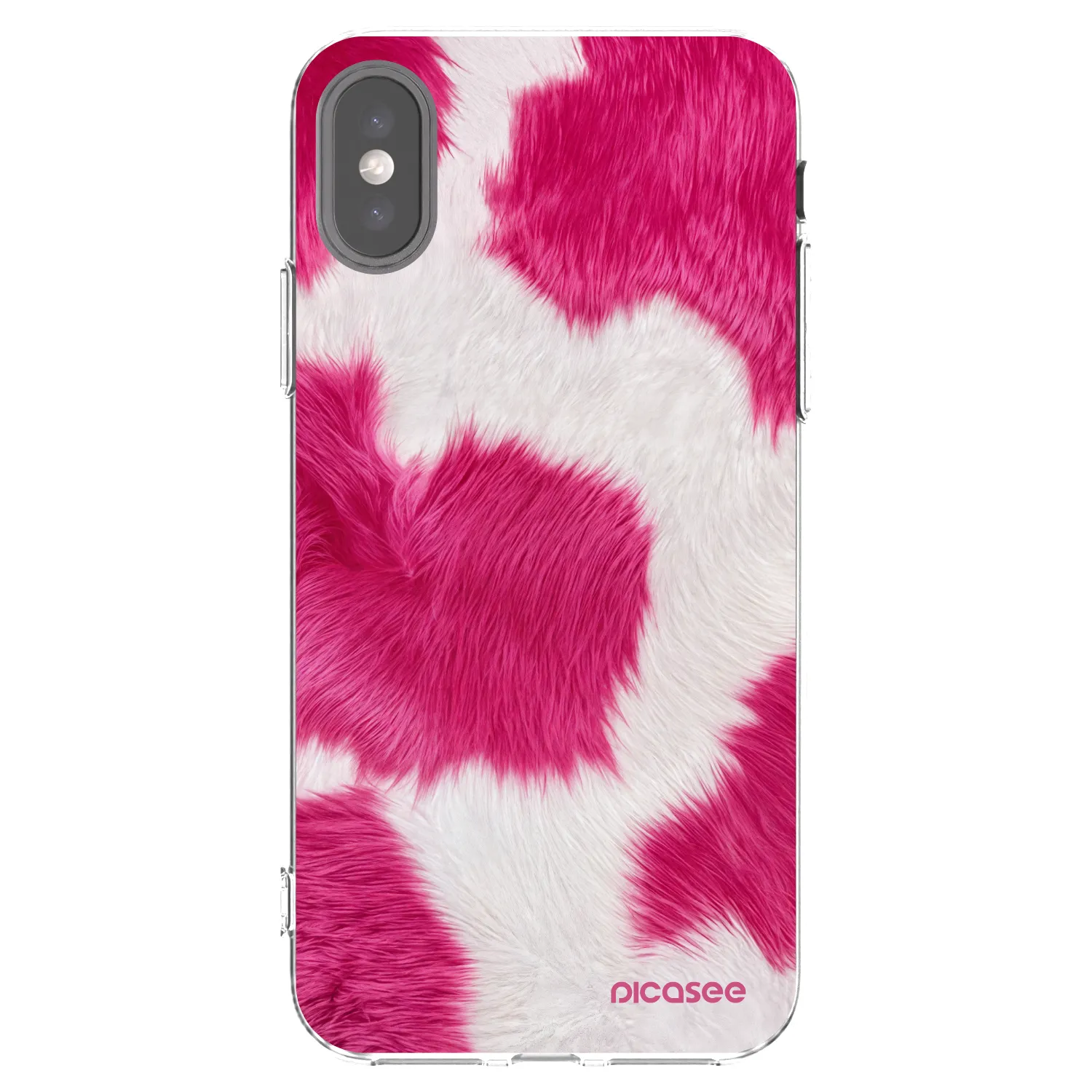 Picasee silikonowe przeźroczyste etui na Apple iPhone X/XS - Pink Moo