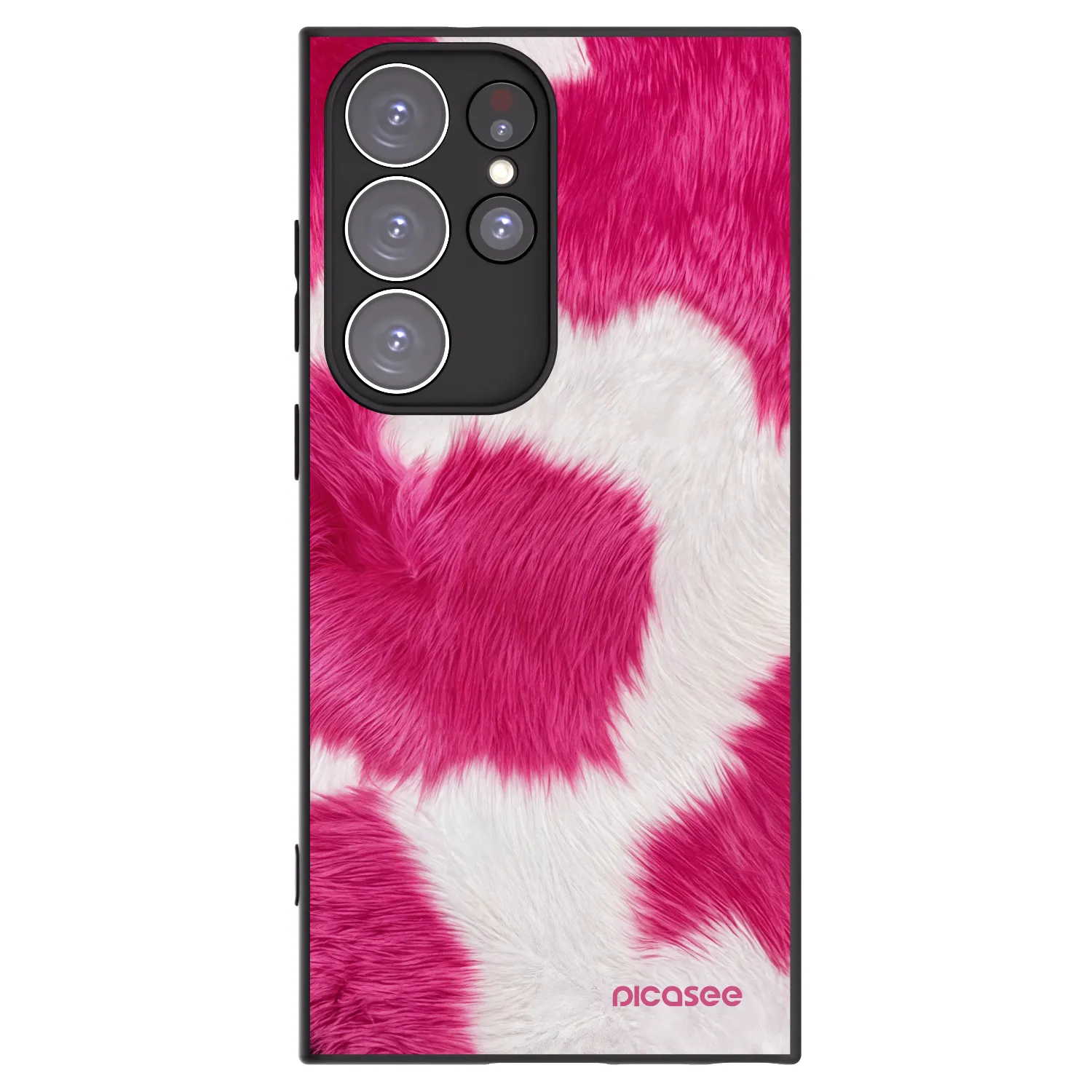 Picasee silikonowe czarne etui na Samsung Galaxy S23 Ultra 5G - Pink Moo
