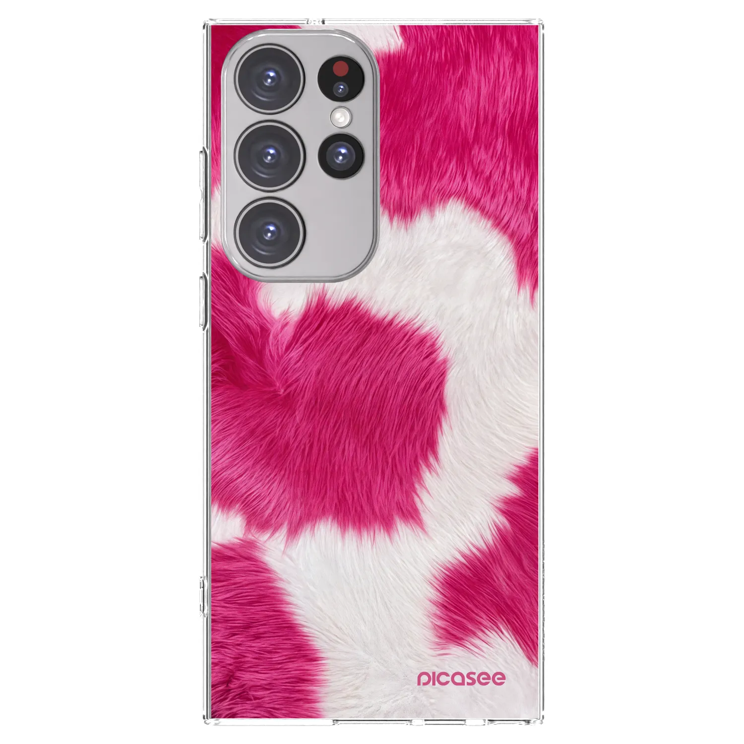 Picasee silikonowe przeźroczyste etui na Samsung Galaxy S23 Ultra 5G - Pink Moo