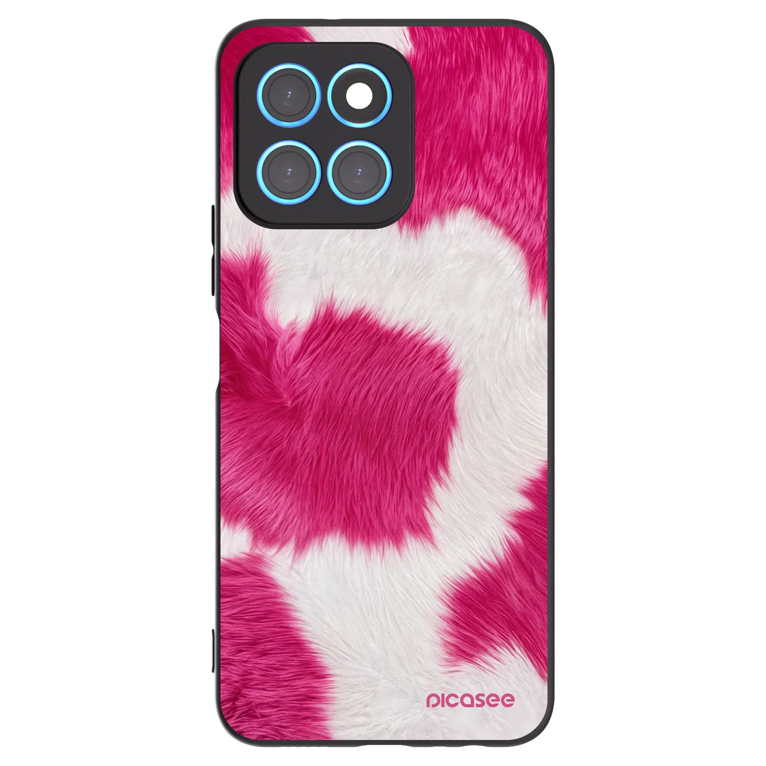 Picasee silikonowe czarne etui na Honor X6 - Pink Moo