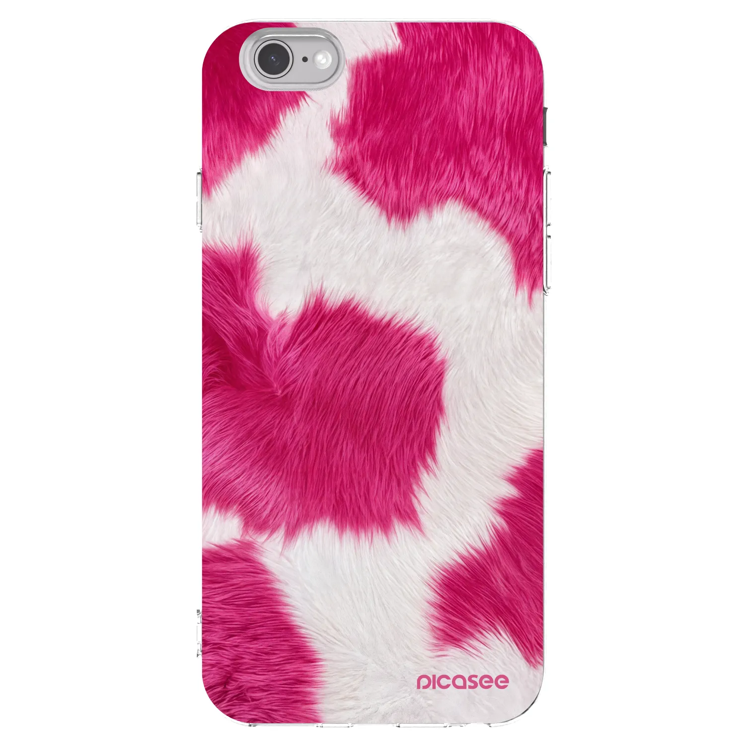 Picasee silikonowe przeźroczyste etui na Apple iPhone 6/6S - Pink Moo