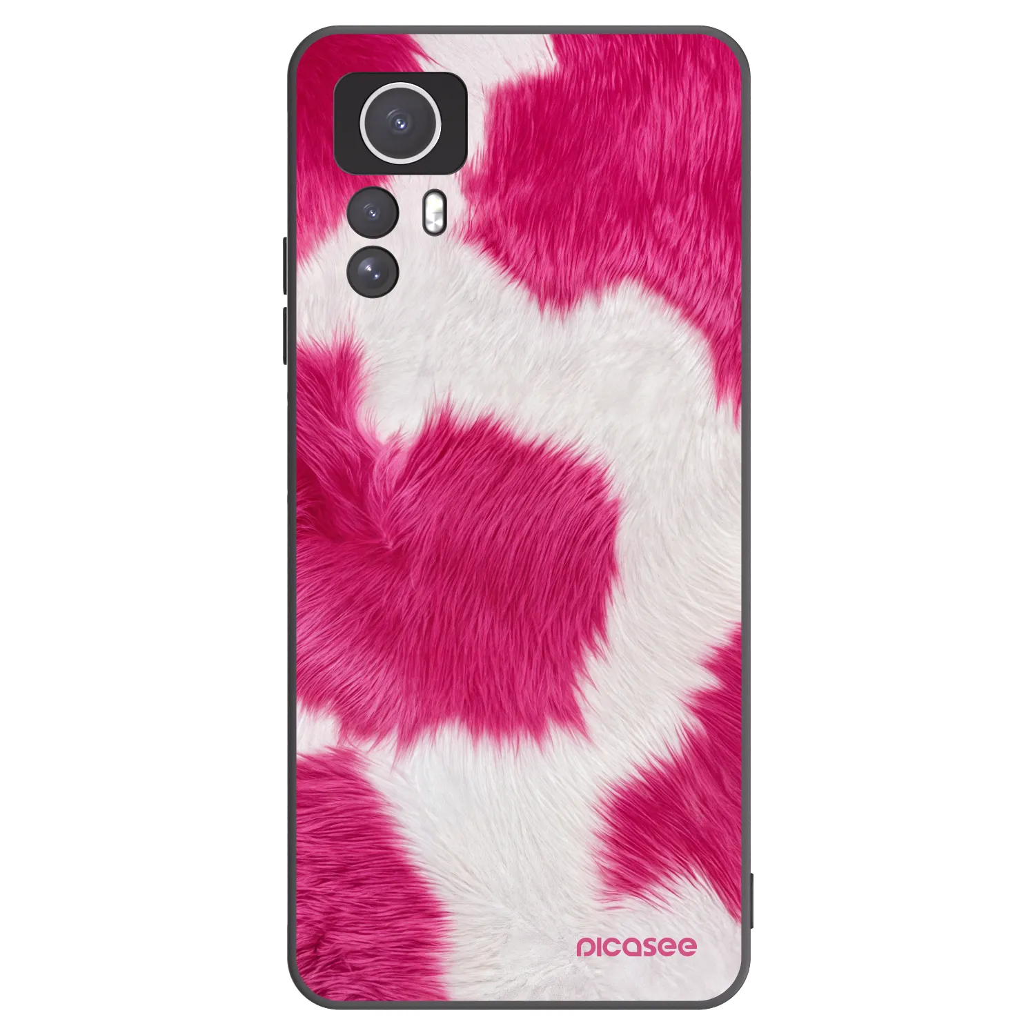 Picasee silikonowe czarne etui na Xiaomi Redmi Note 12S - Pink Moo