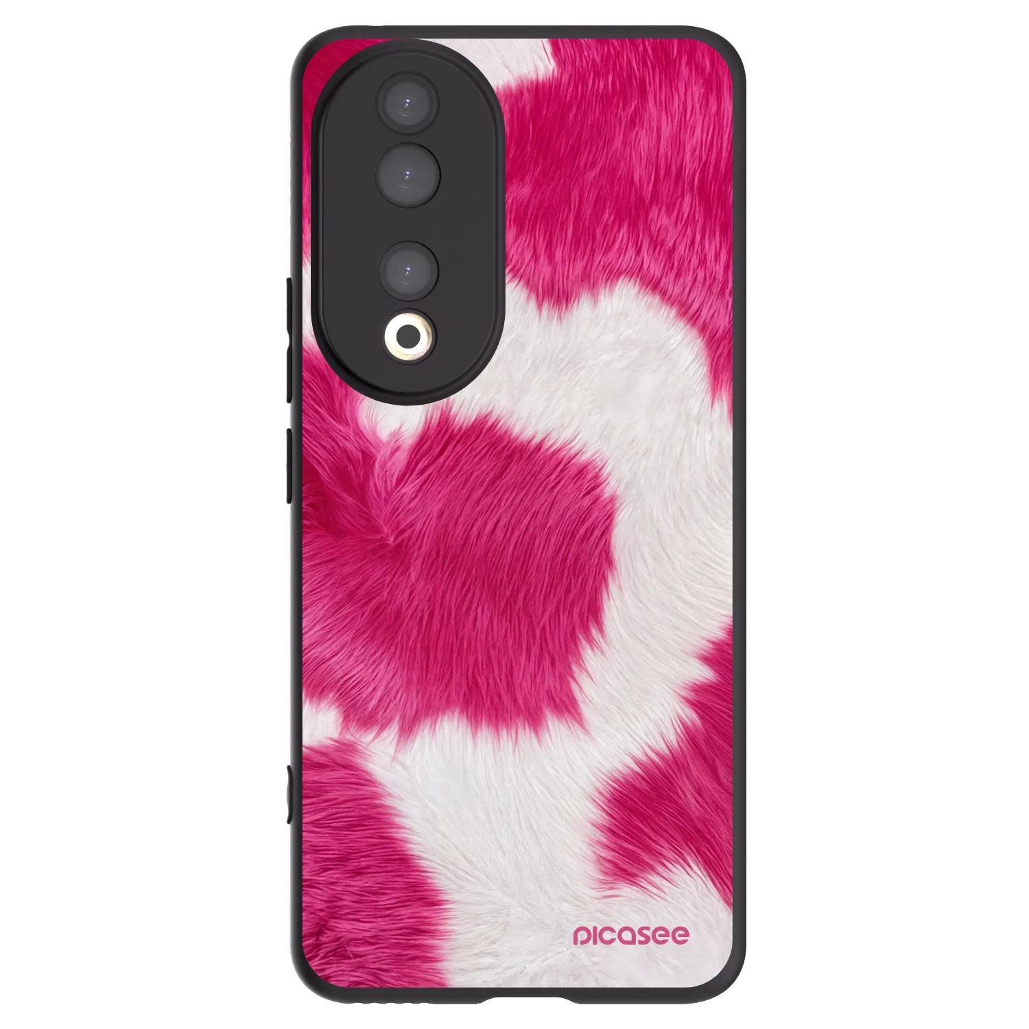Picasee silikonowe czarne etui na Honor 90 5G - Pink Moo