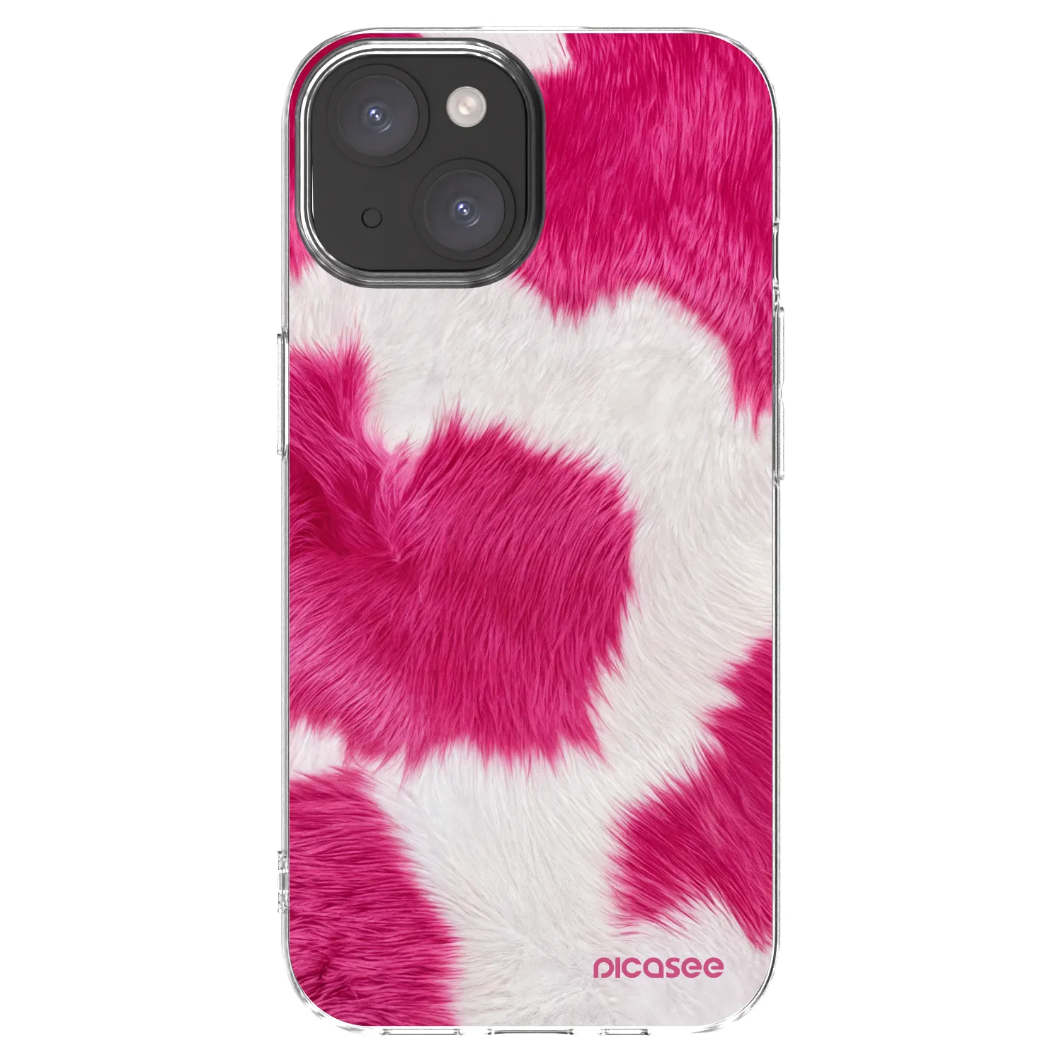 Picasee silikonowe przeźroczyste etui na Apple iPhone 15 - Pink Moo