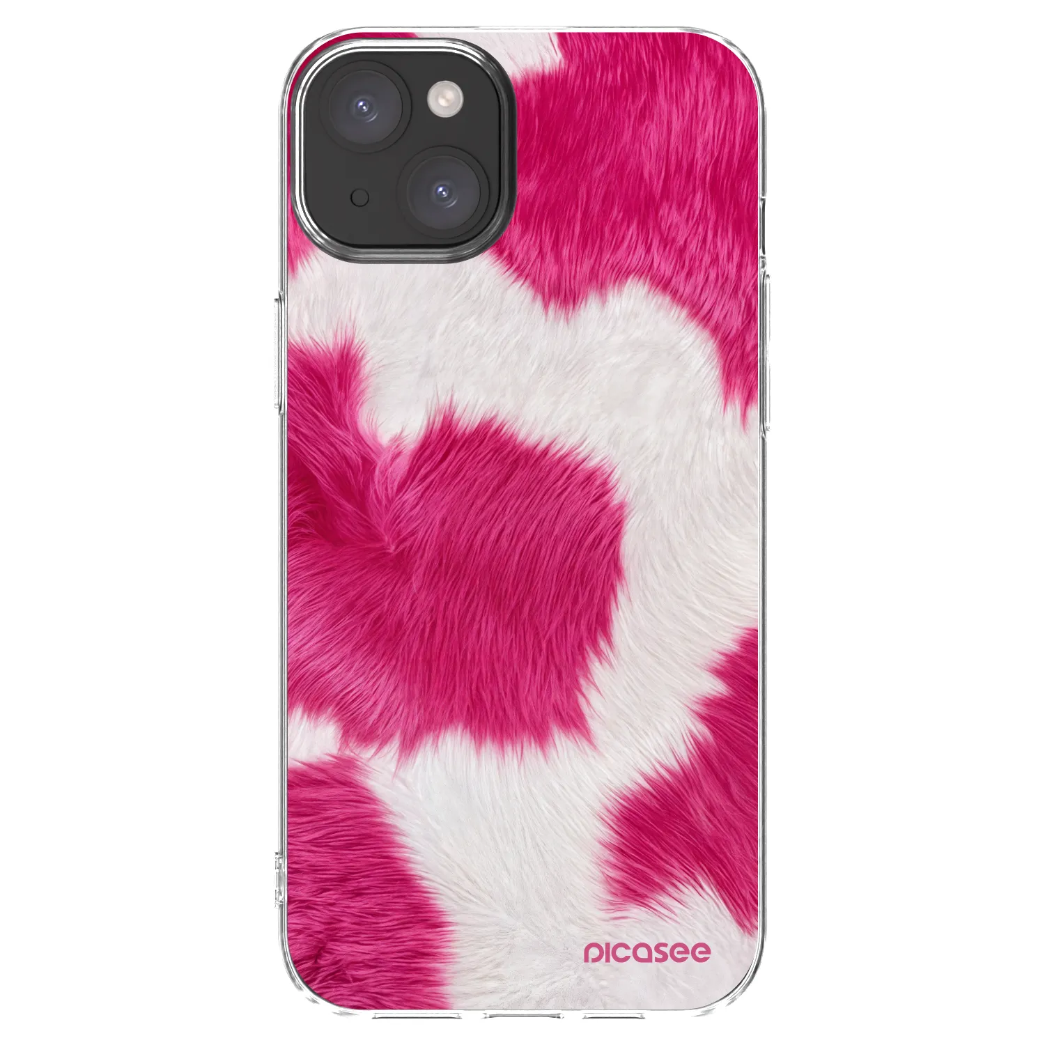 Picasee silikonowe przeźroczyste etui na Apple iPhone 15 Plus - Pink Moo