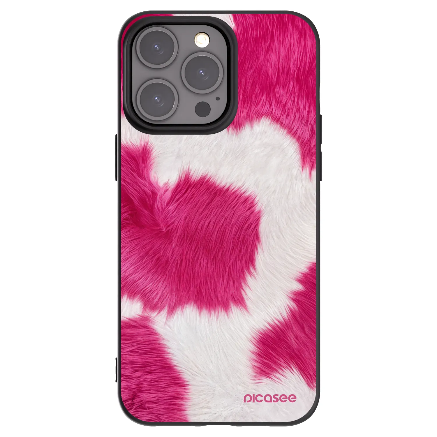 Picasee silikonowe czarne etui na Apple iPhone 15 Pro Max - Pink Moo