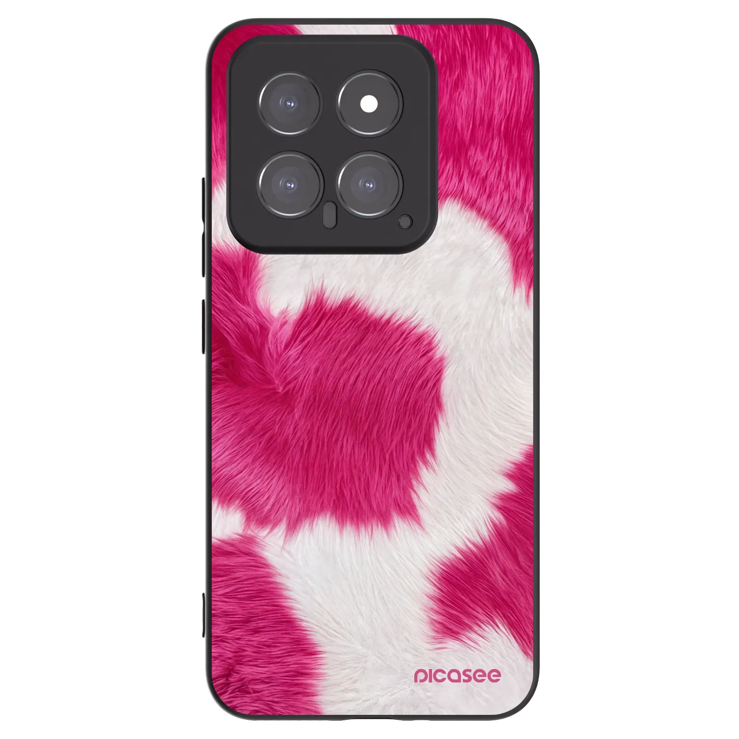 Picasee silikonowe czarne etui na Xiaomi 14 - Pink Moo