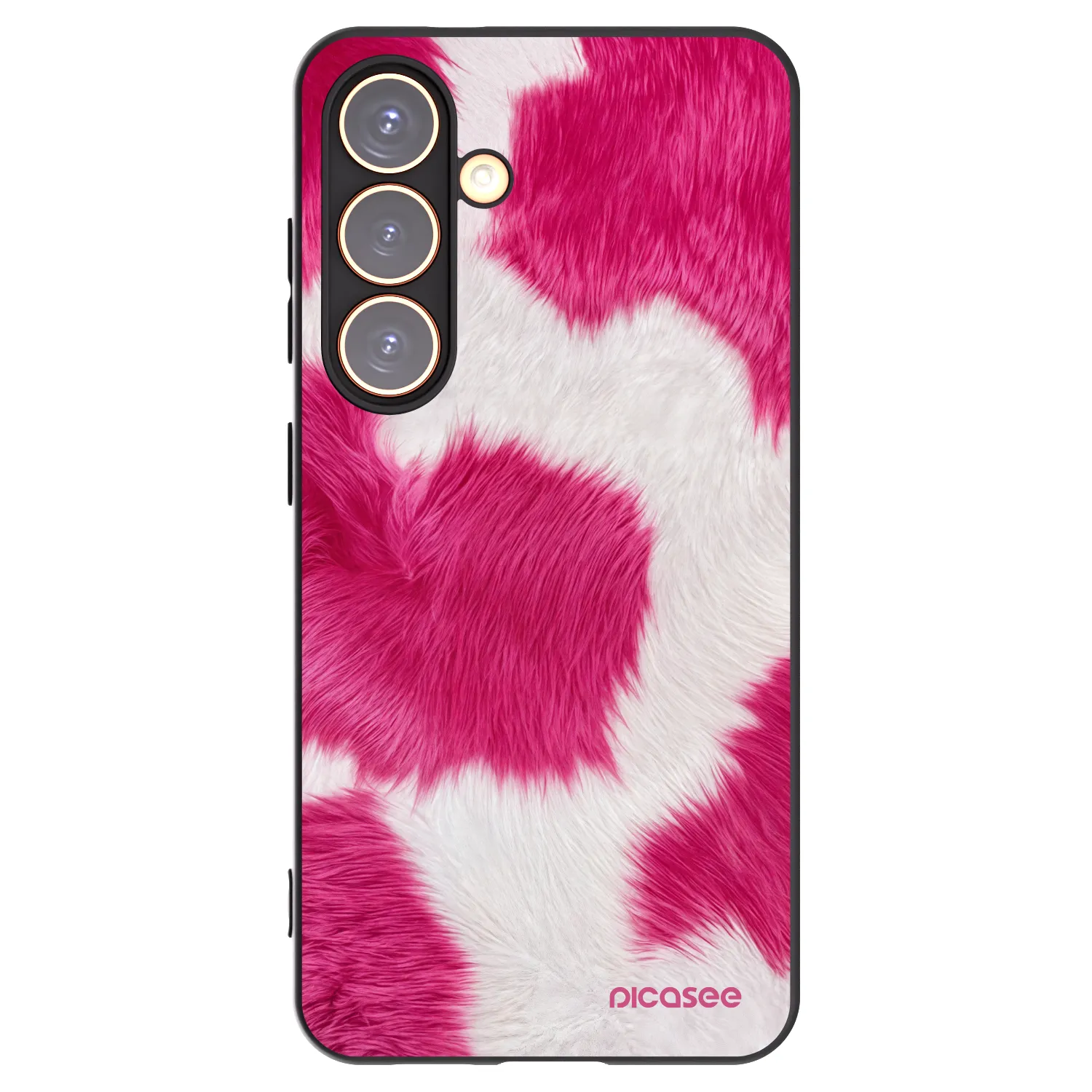 Picasee silikonowe czarne etui na Samsung Galaxy S24 S921B 5G - Pink Moo