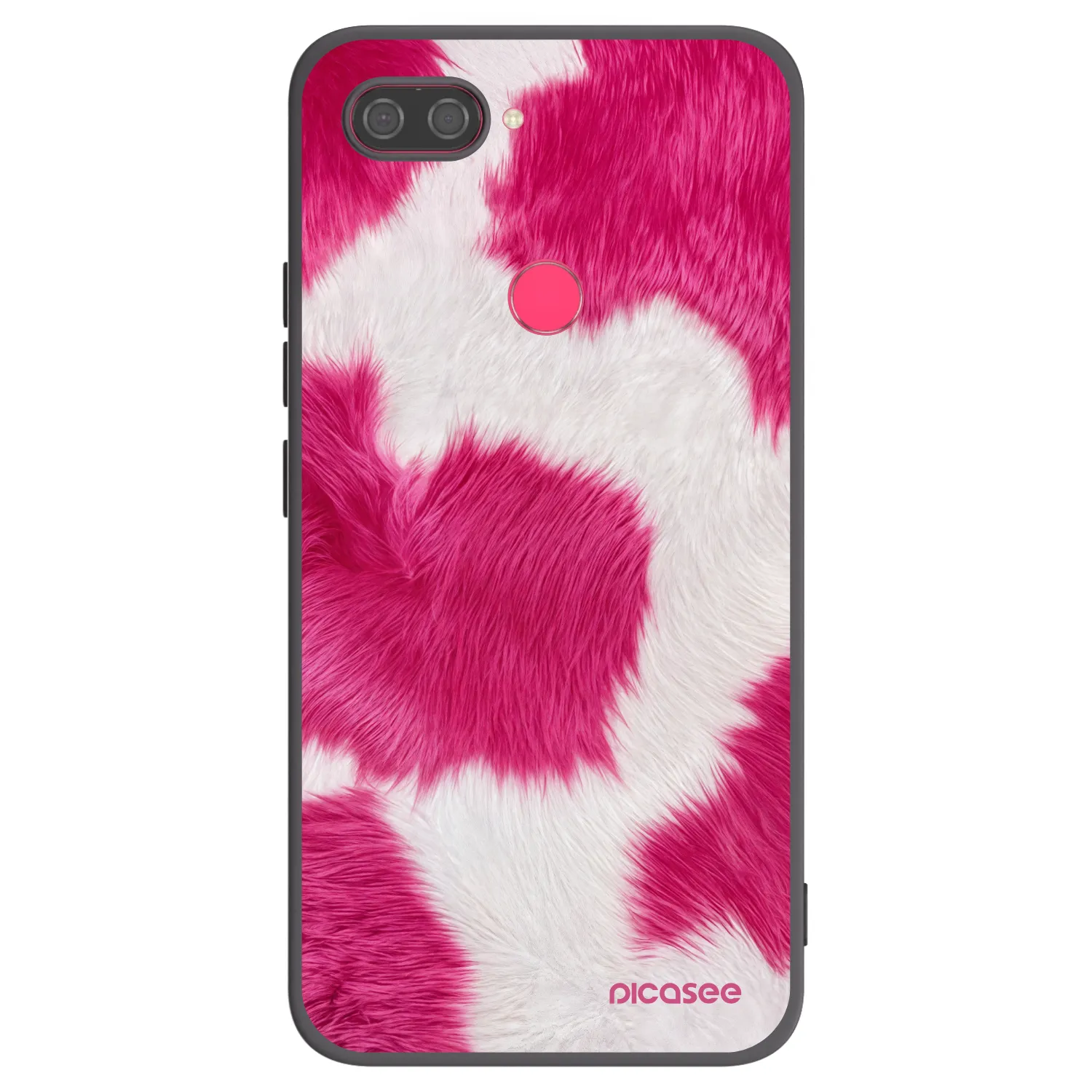 Picasee silikonowe czarne etui na Xiaomi Mi 8 Lite - Pink Moo