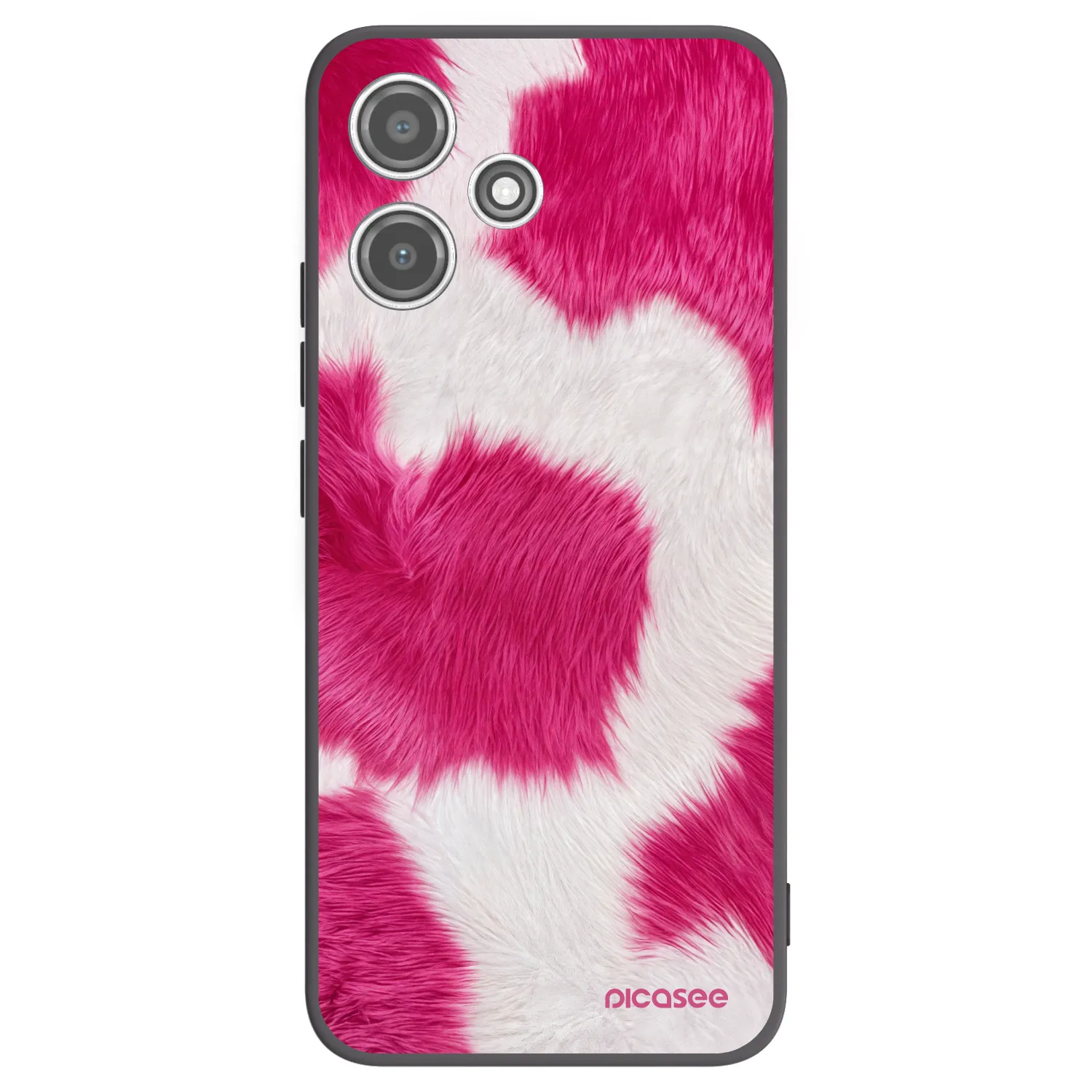 Picasee silikonowe czarne etui na Xiaomi Redmi 12 5G - Pink Moo