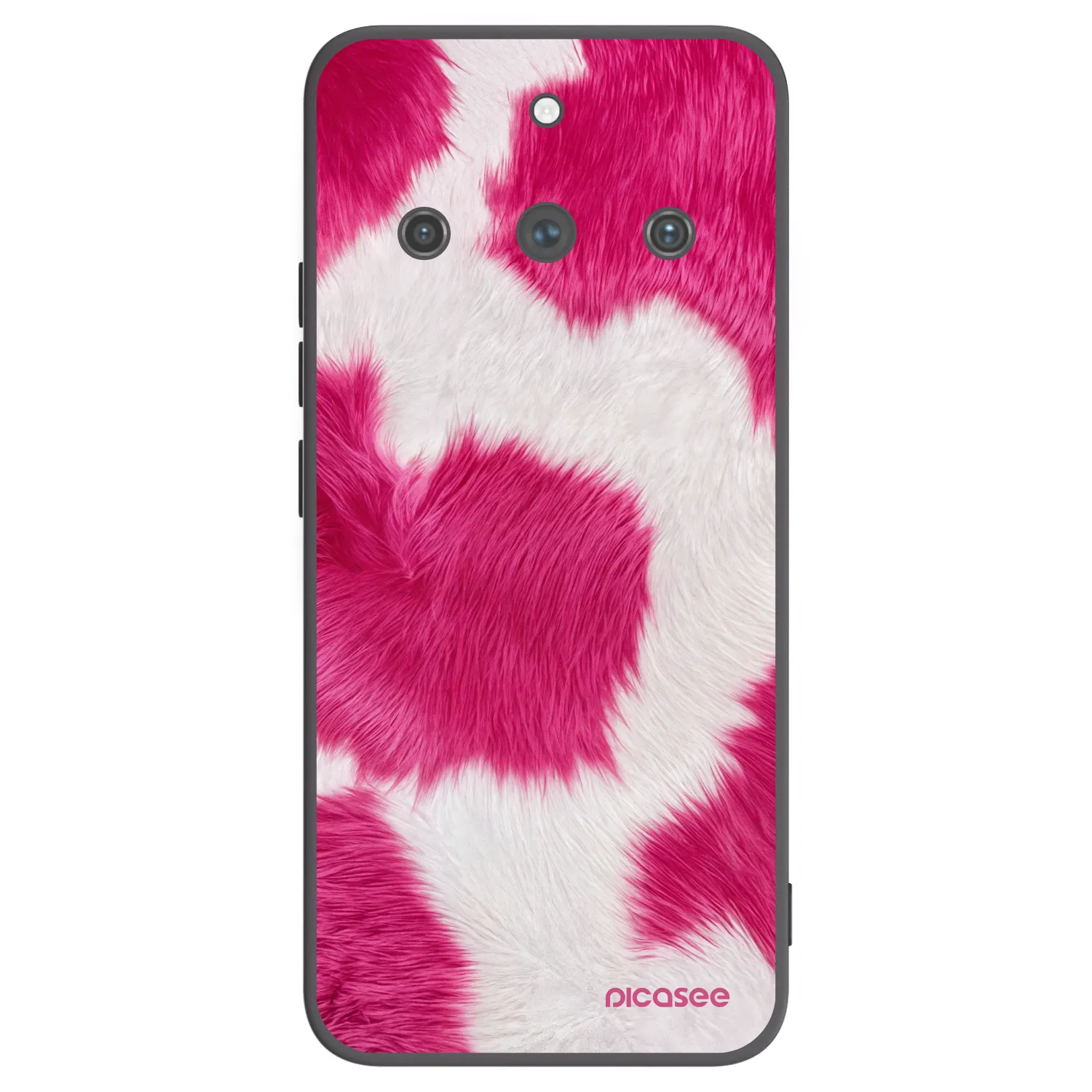 Picasee silikonowe czarne etui na Realme 11 Pro+ - Pink Moo