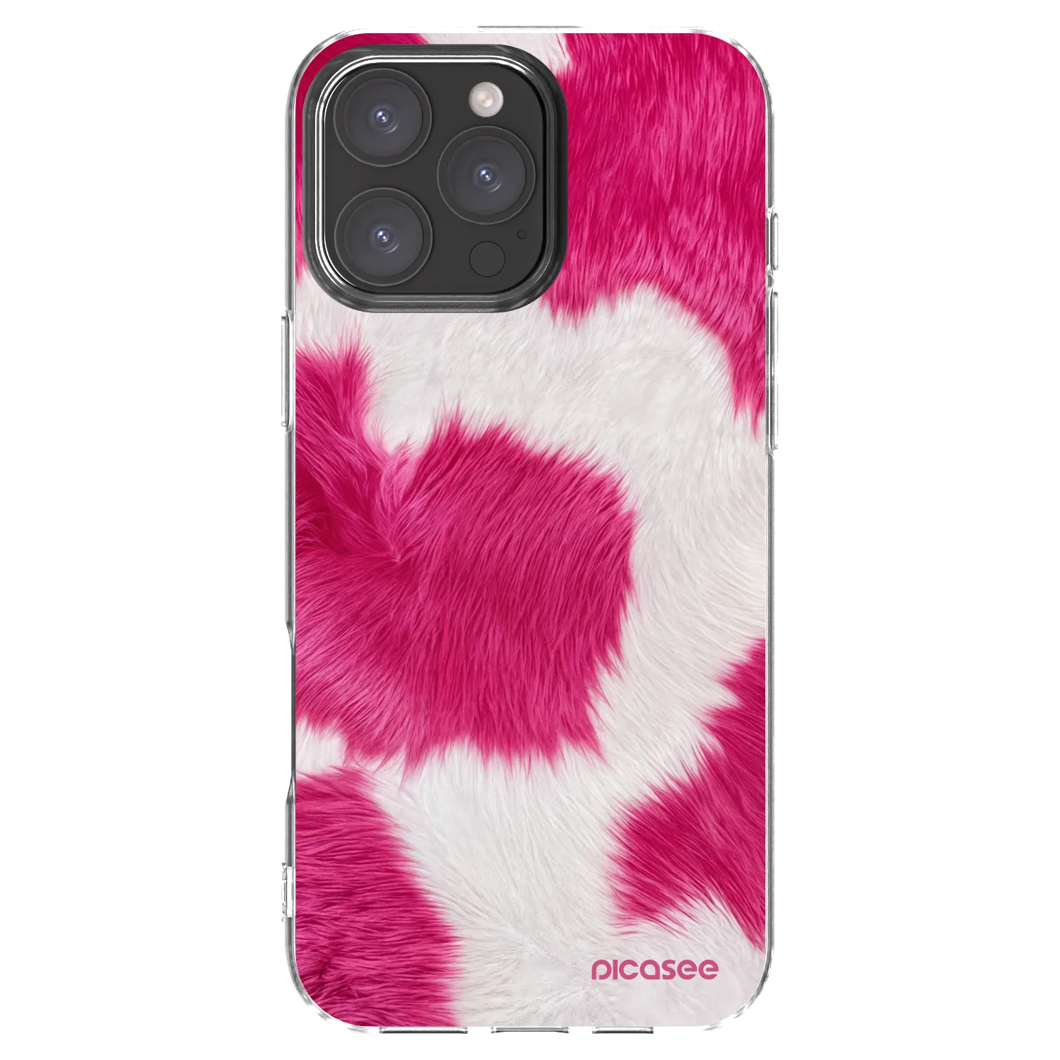 Picasee silikonowe przeźroczyste etui na Apple iPhone 16 Pro Max - Pink Moo