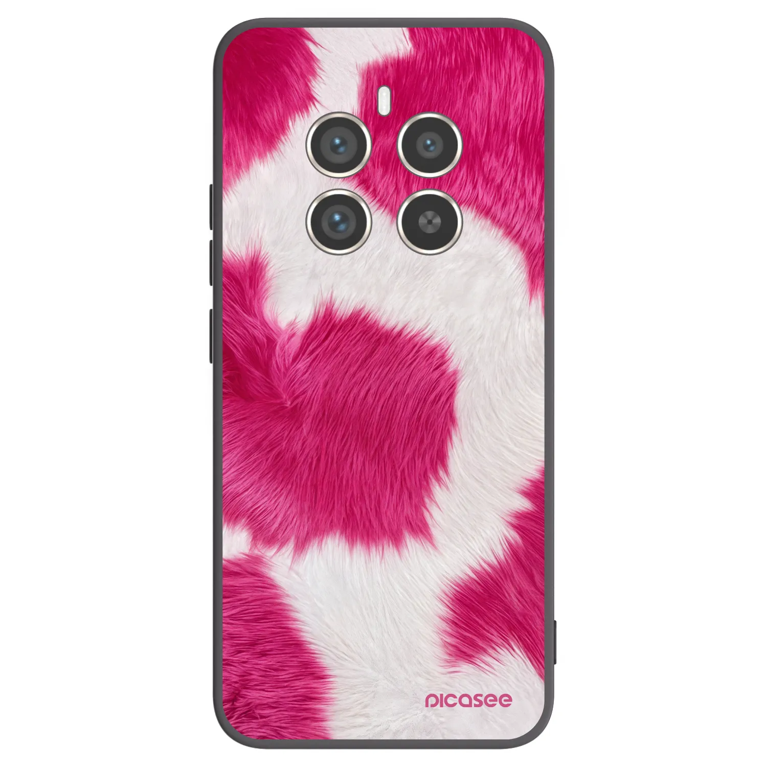 Picasee silikonowe czarne etui na Realme 12 Pro 5G - Pink Moo