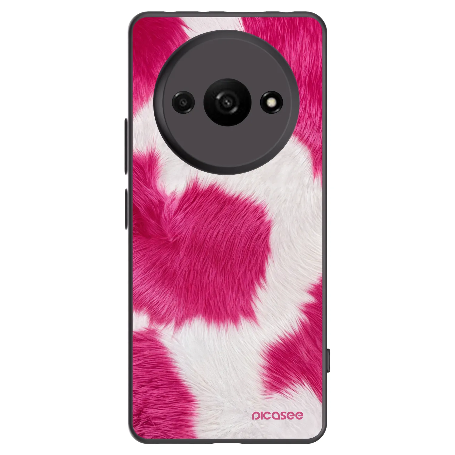 Picasee silikonowe czarne etui na Xiaomi Redmi A3 - Pink Moo