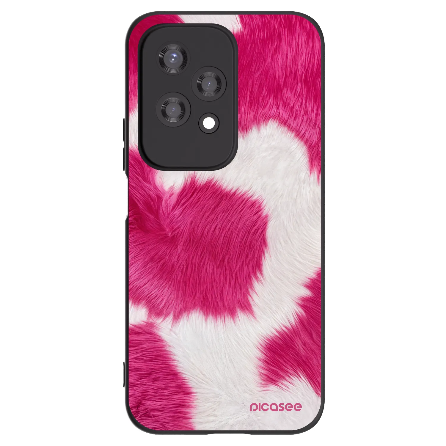 Picasee silikonowe czarne etui na Honor 200 Lite - Pink Moo