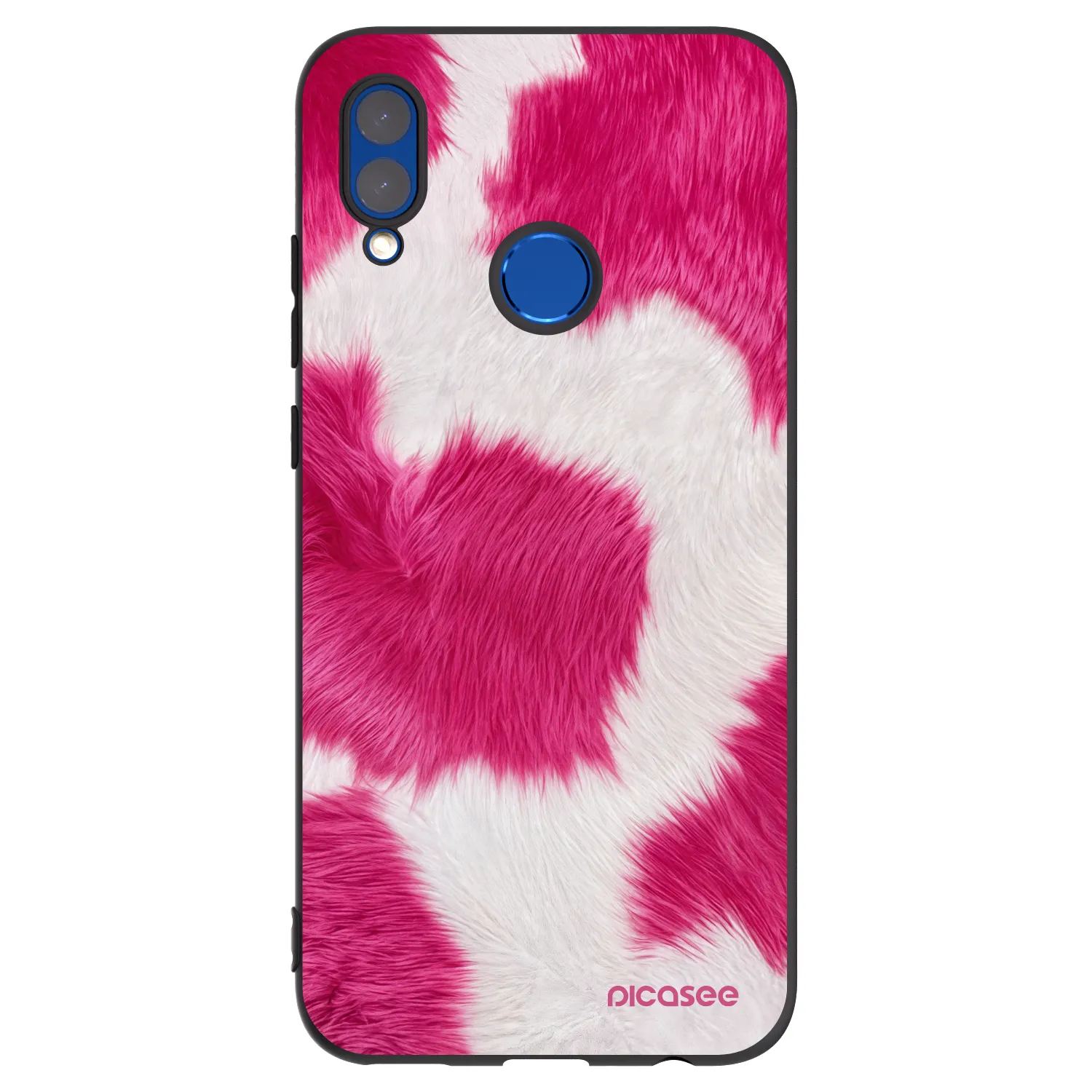Picasee silikonowe czarne etui na Honor 10 Lite - Pink Moo