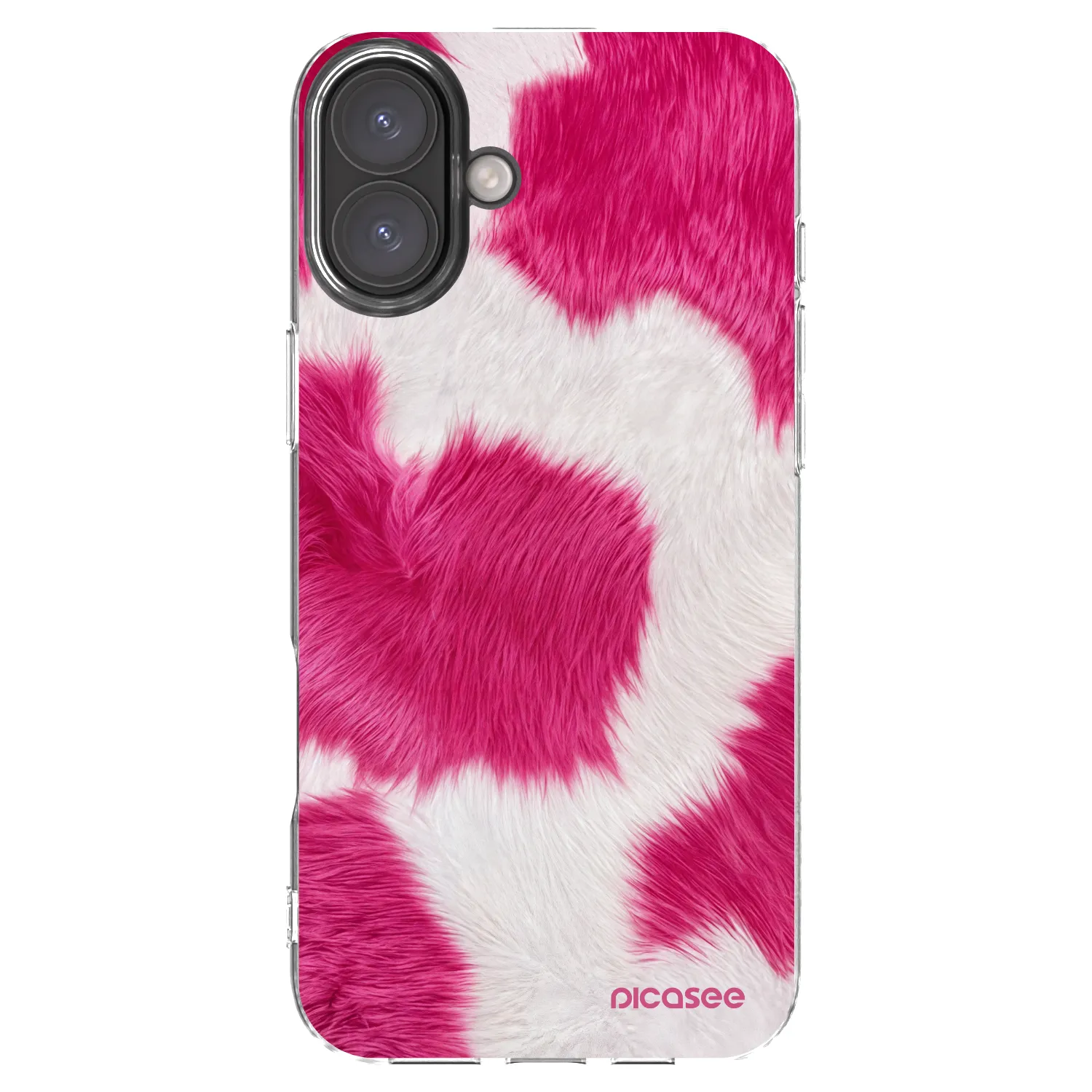 Picasee silikonowe przeźroczyste etui na Apple iPhone 16 Plus - Pink Moo