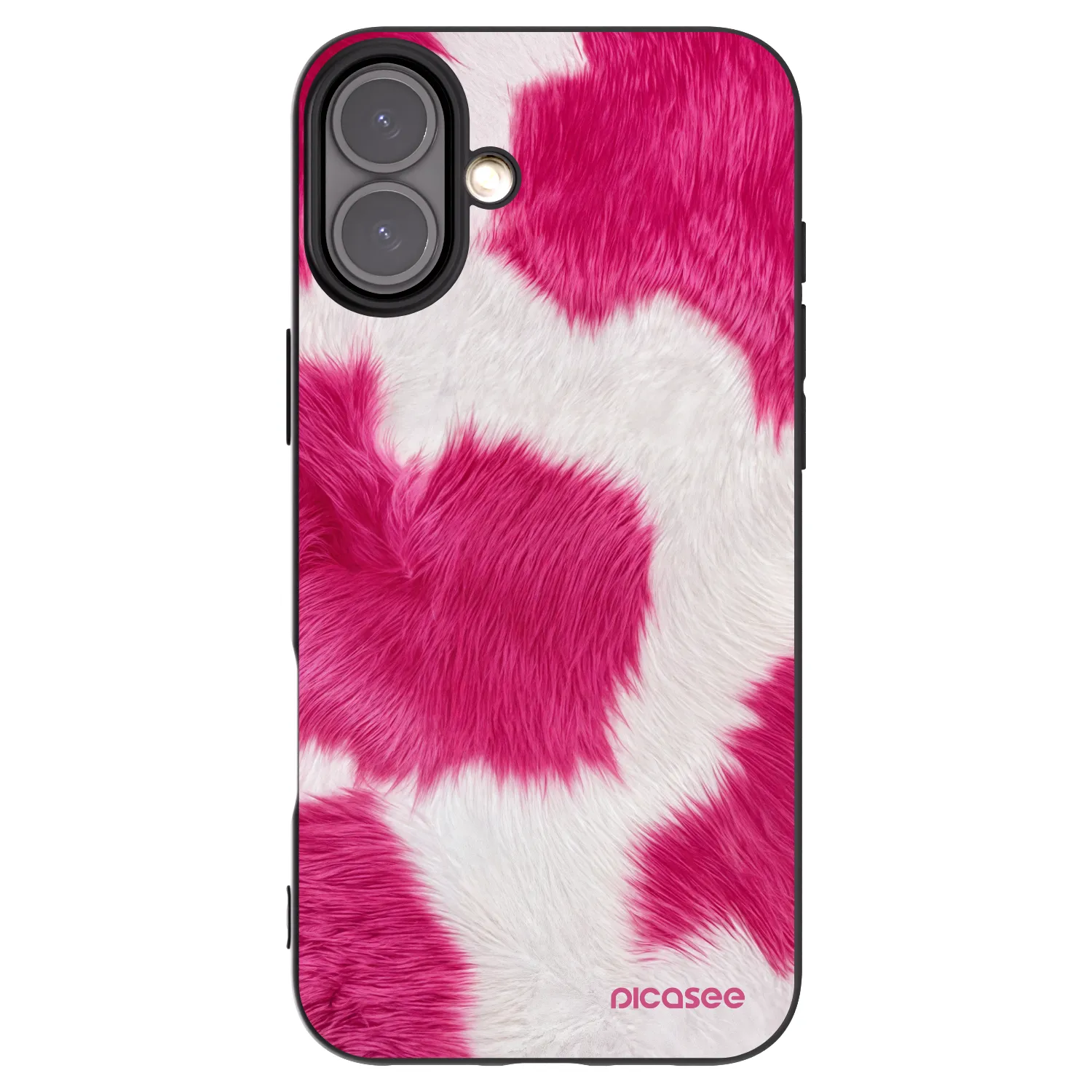 Picasee silikonowe czarne etui na Apple iPhone 16 Plus - Pink Moo