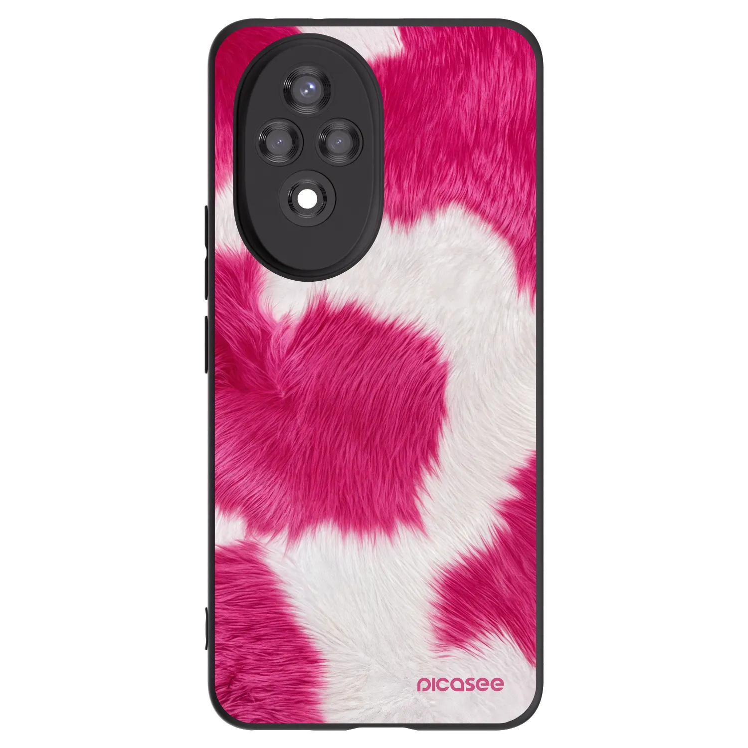 Picasee silikonowe czarne etui na Honor 200 5G - Pink Moo