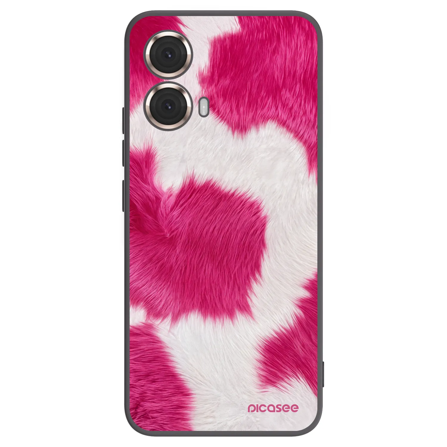 Picasee silikonowe czarne etui na Motorola Moto G85 - Pink Moo