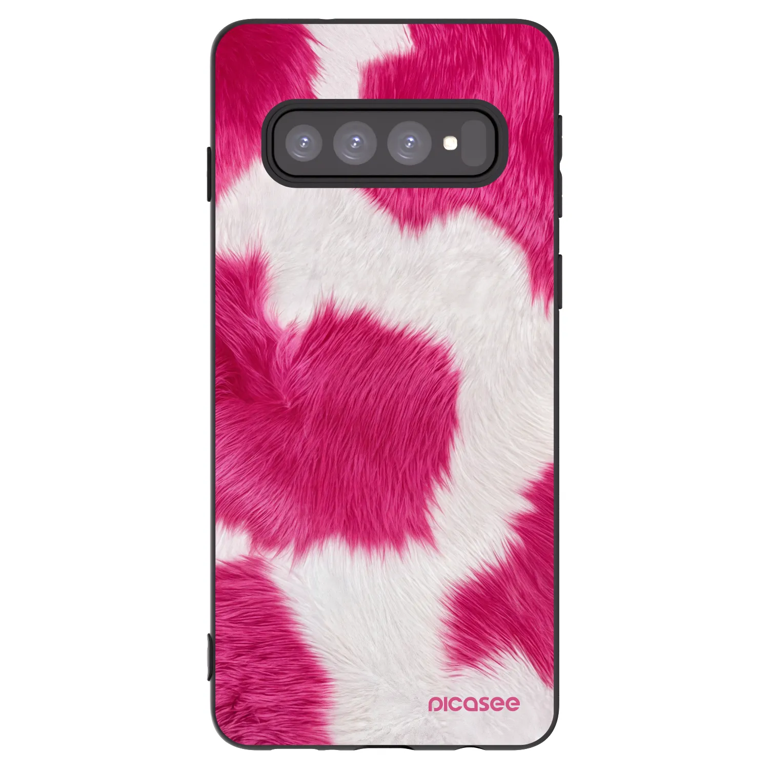 Picasee silikonowe czarne etui na Samsung Galaxy S10 G973 - Pink Moo
